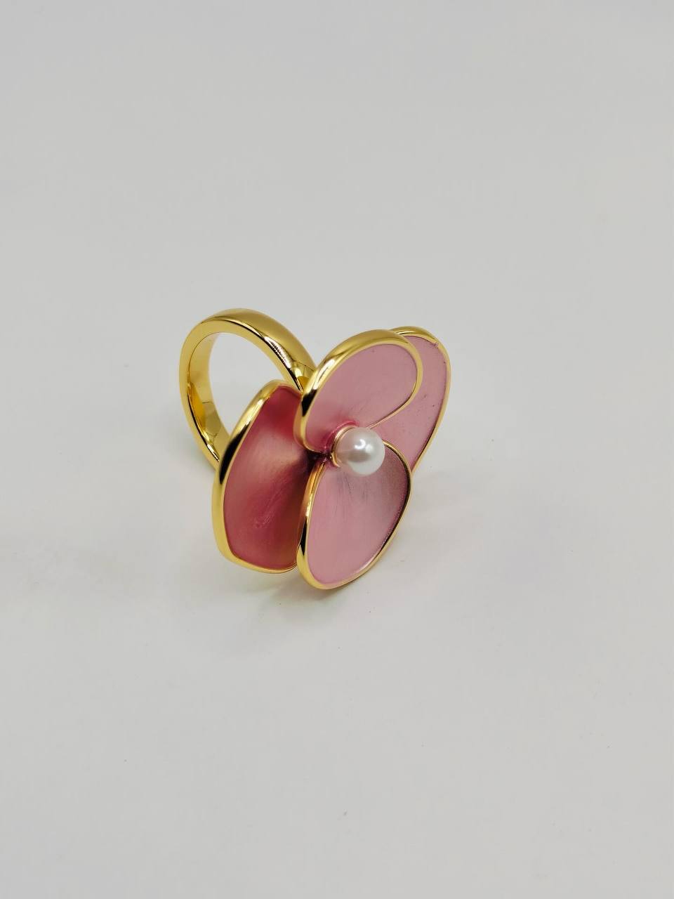 Pink Flower Gold Ring