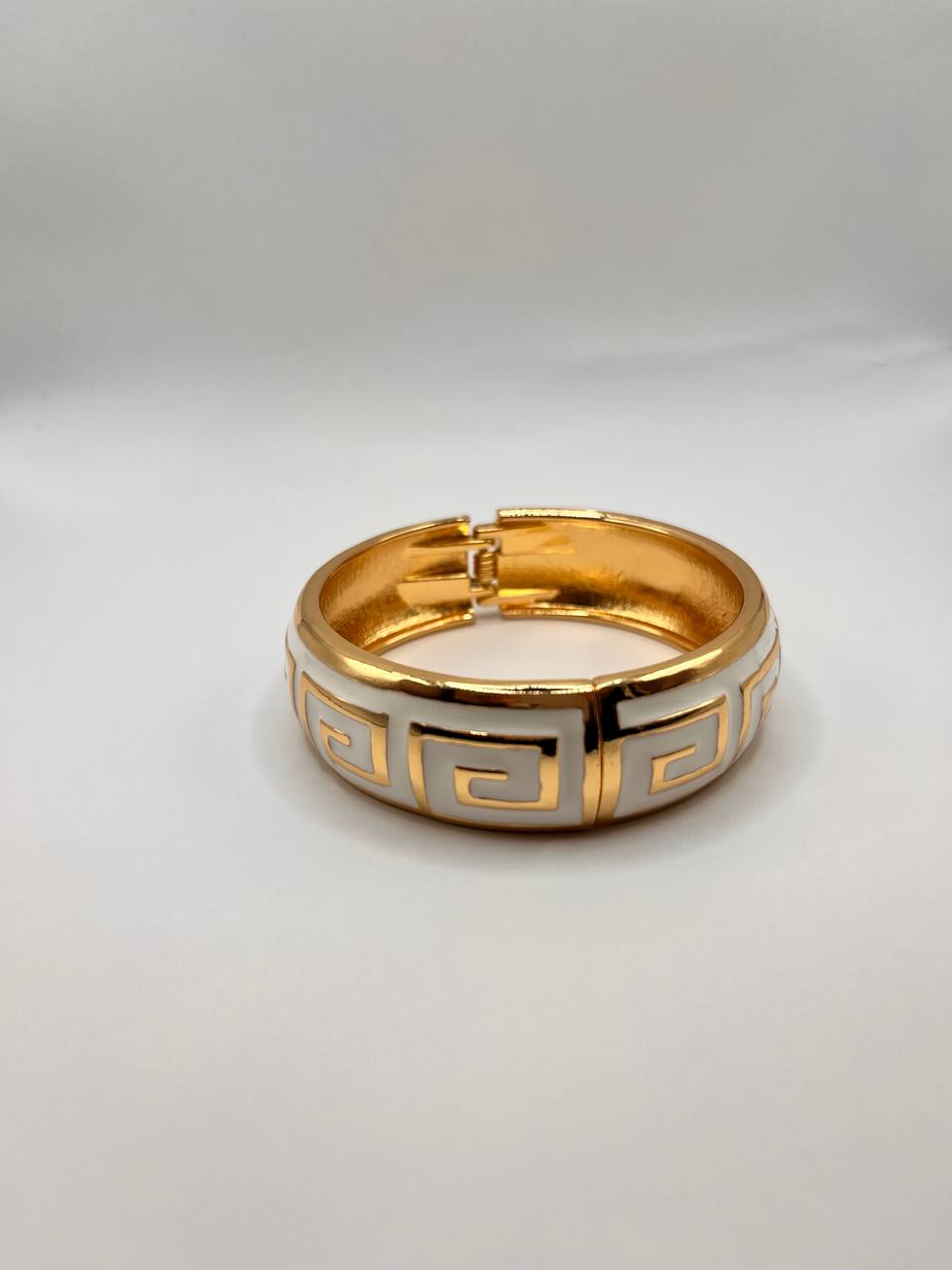 Gold Greek Key Bangle Bracelet