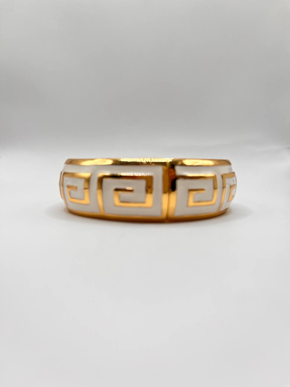 Gold Greek Key Bangle Bracelet