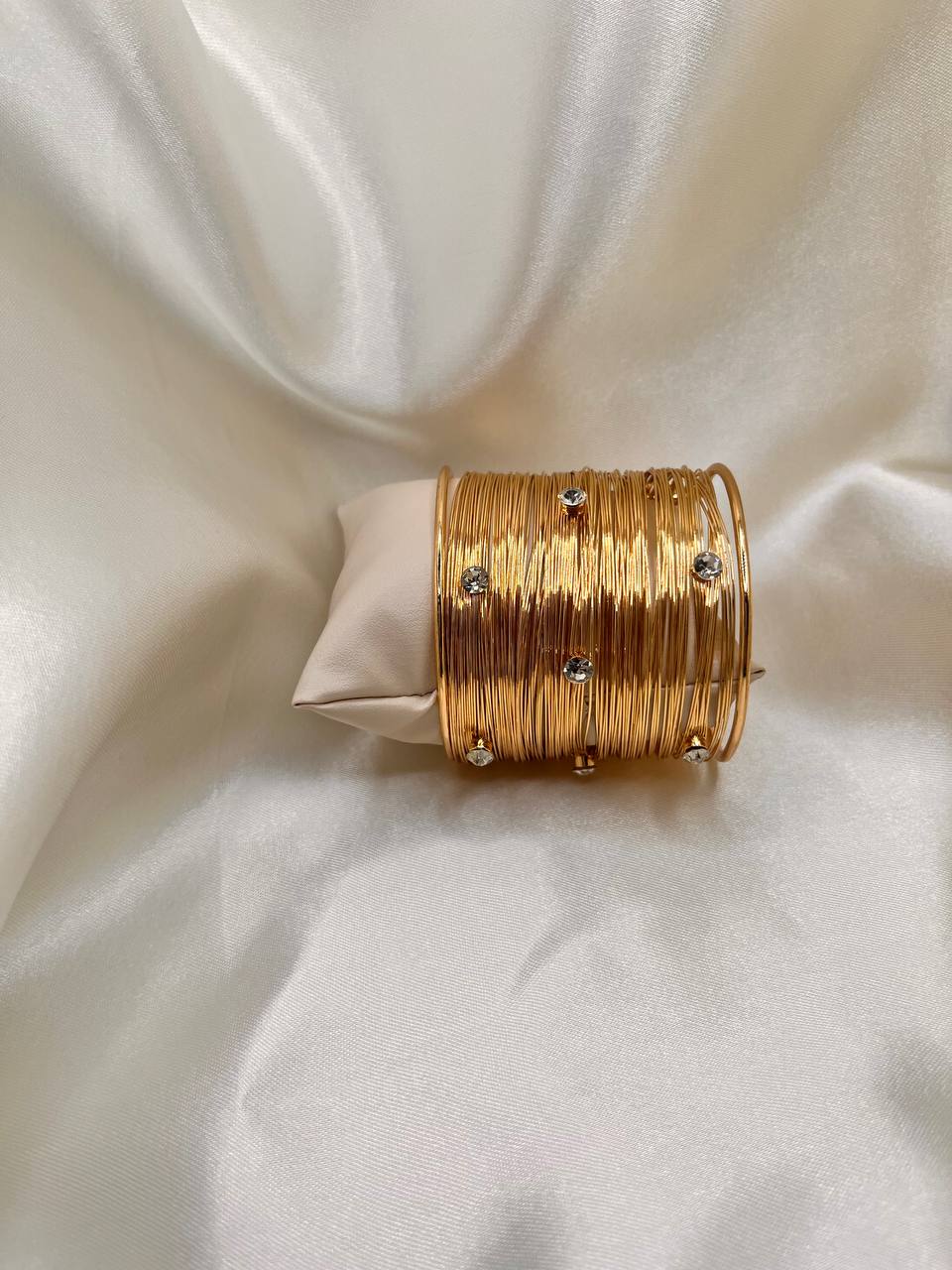 Gold Wire Bangle Bracelet