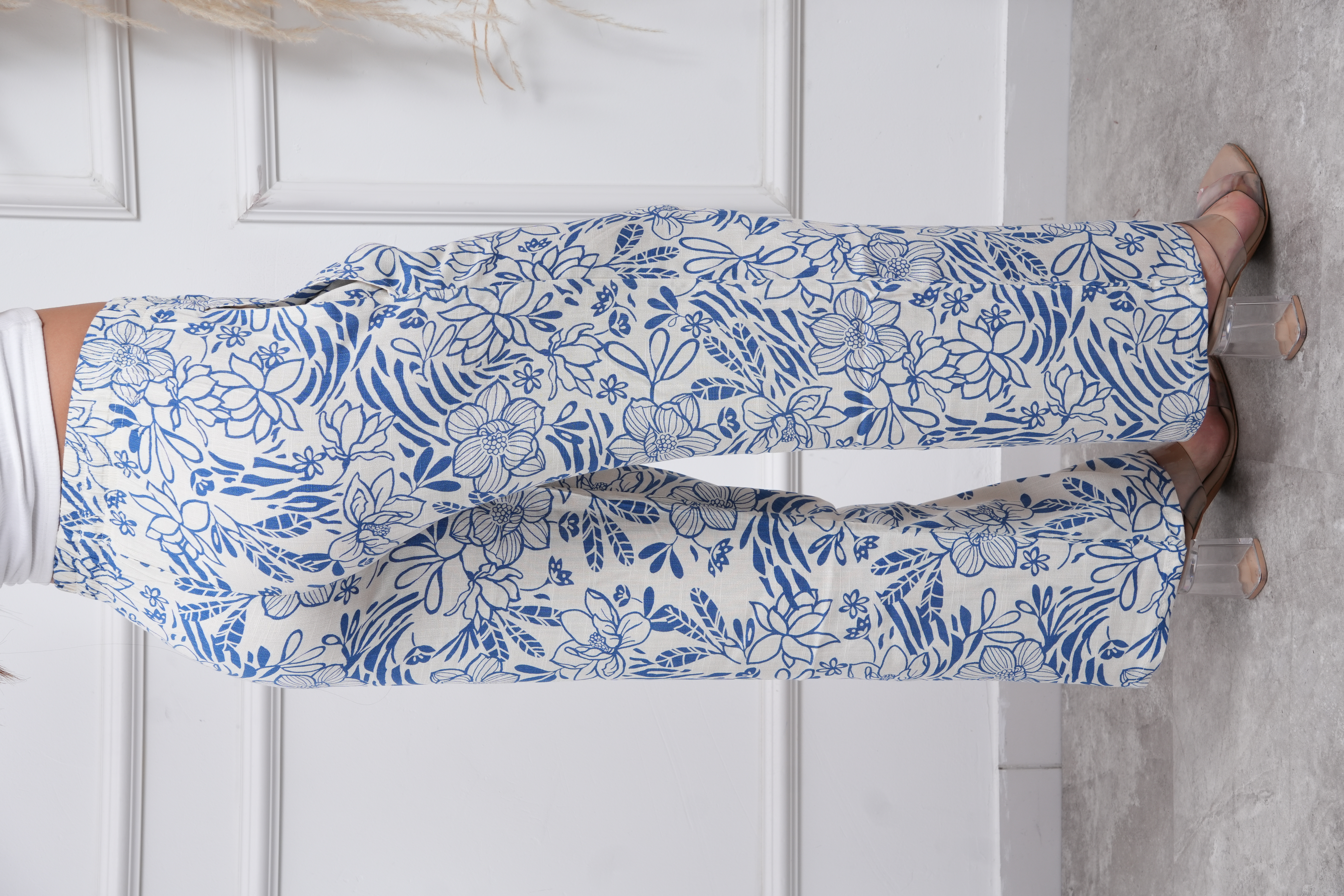 Pantalón lino estampado