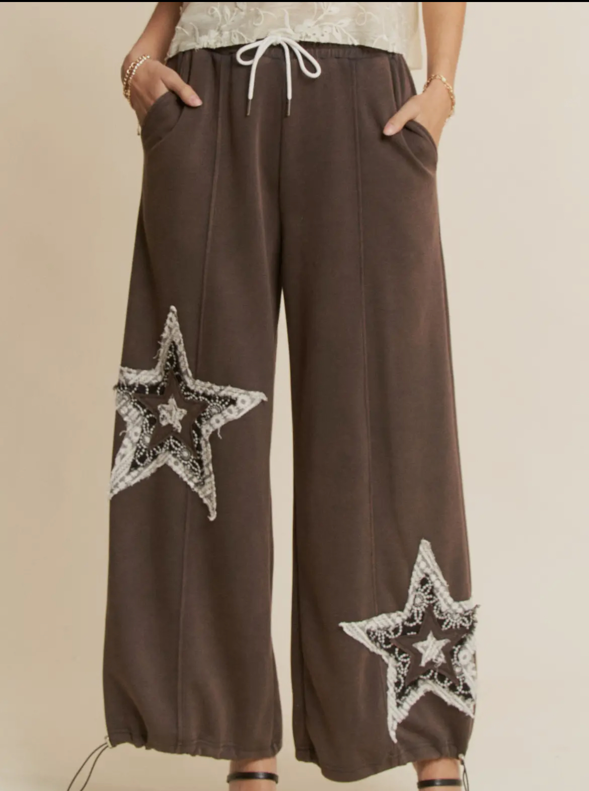 Star Patch Wide-Leg Pants