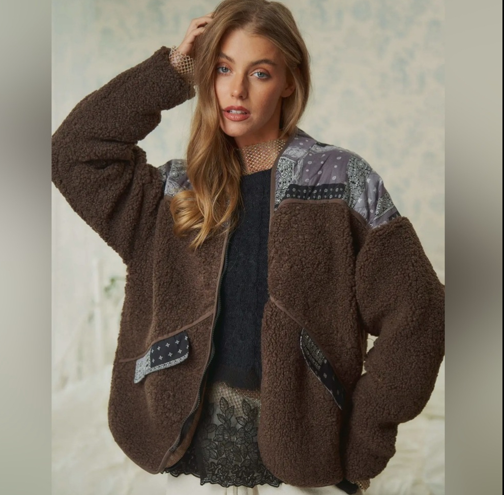 Patchwork Sherpa Jacket