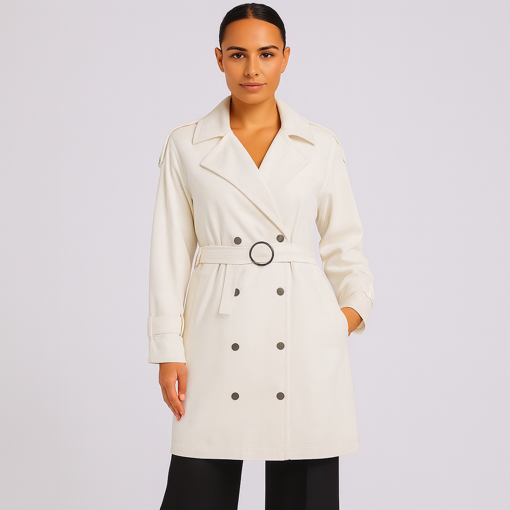 White Denim Trench Coat