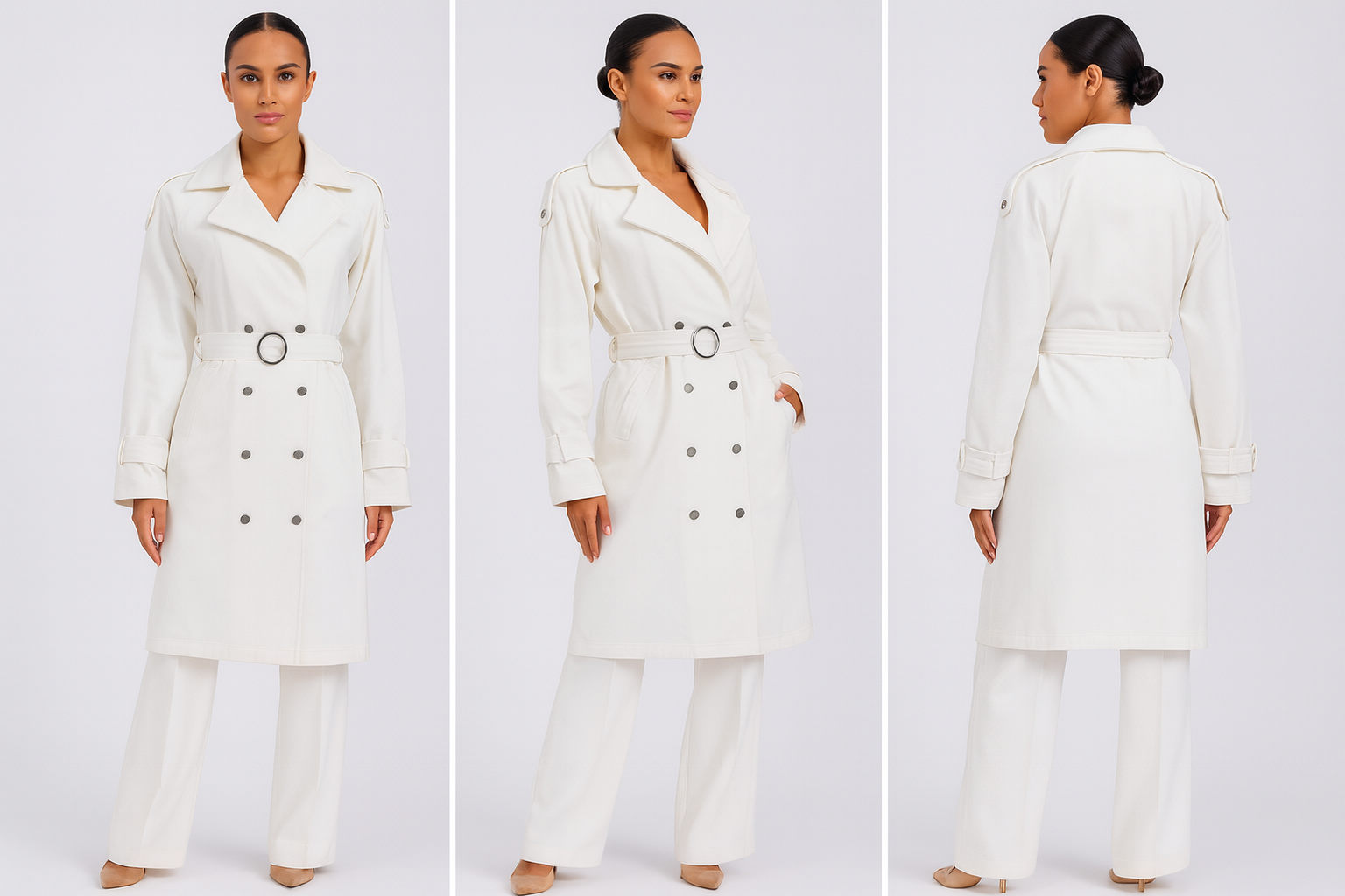 White Denim Trench Coat