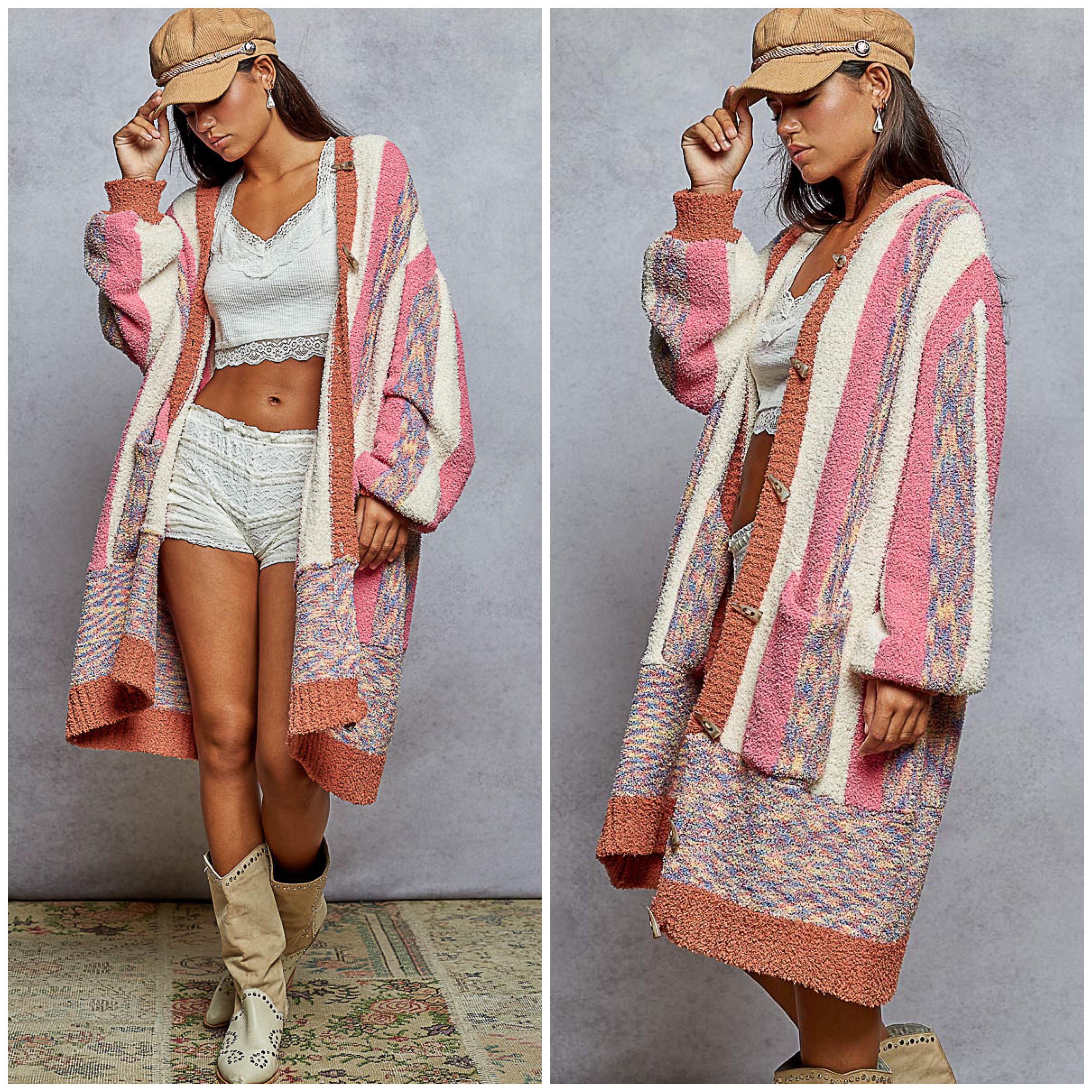 Striped Knitted Cardigan