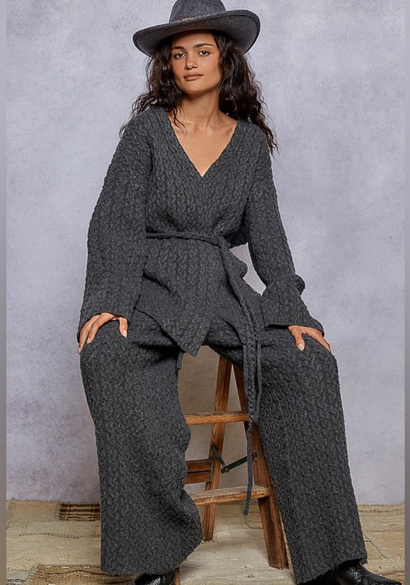 Women's Textured Knit Loungewear Set