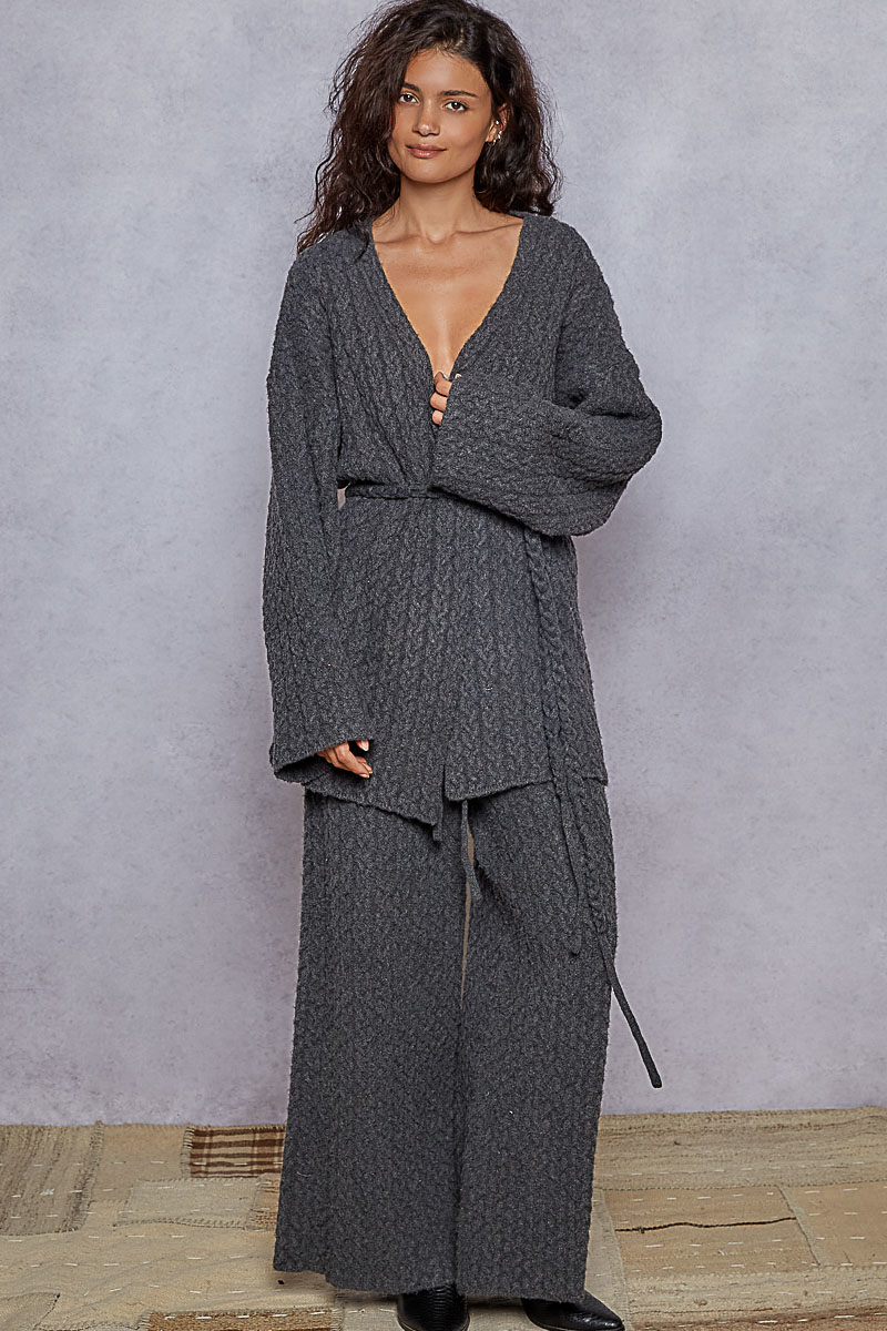 Women's Textured Knit Loungewear Set