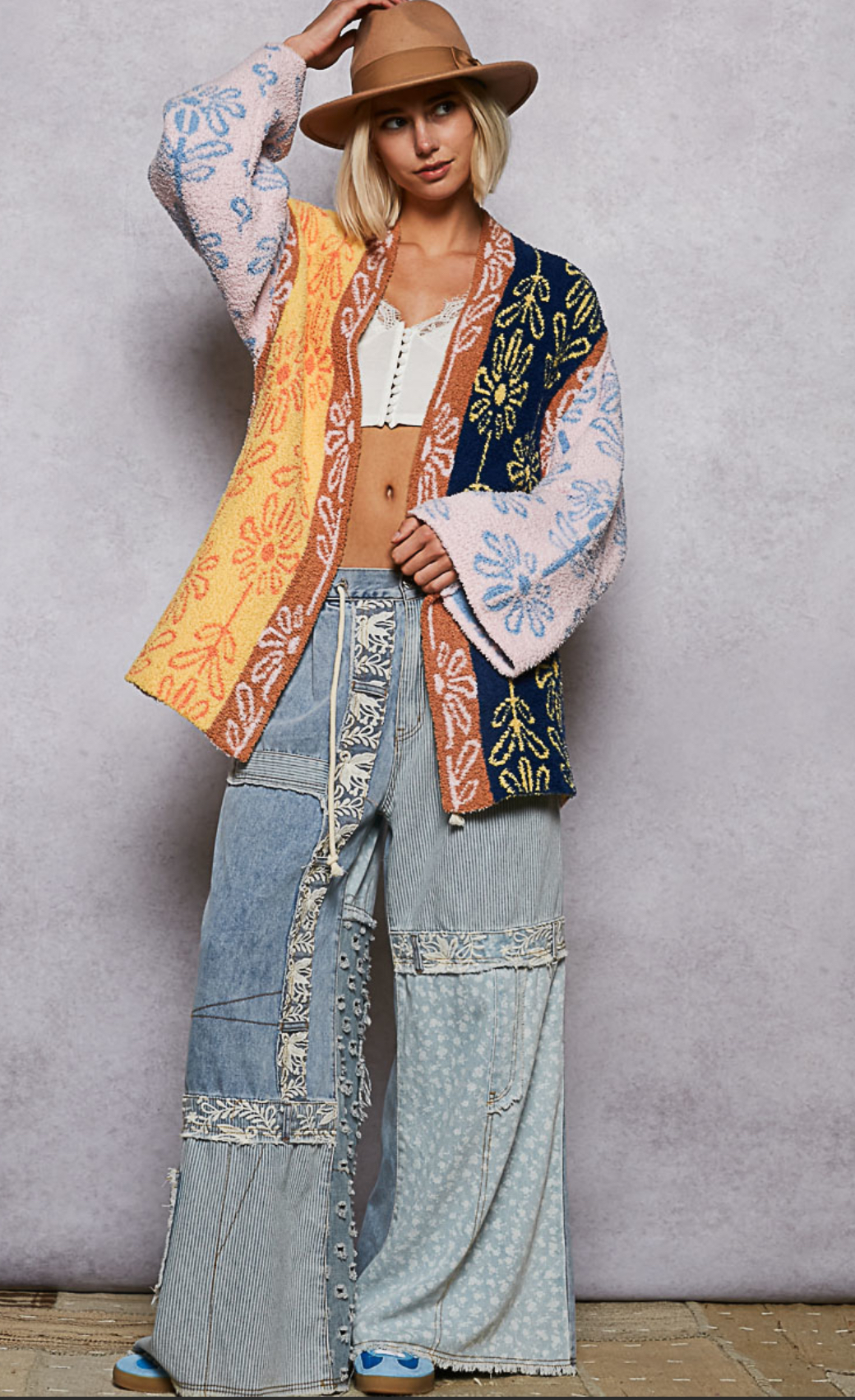 Bohemian Patterned Knit Cardigan