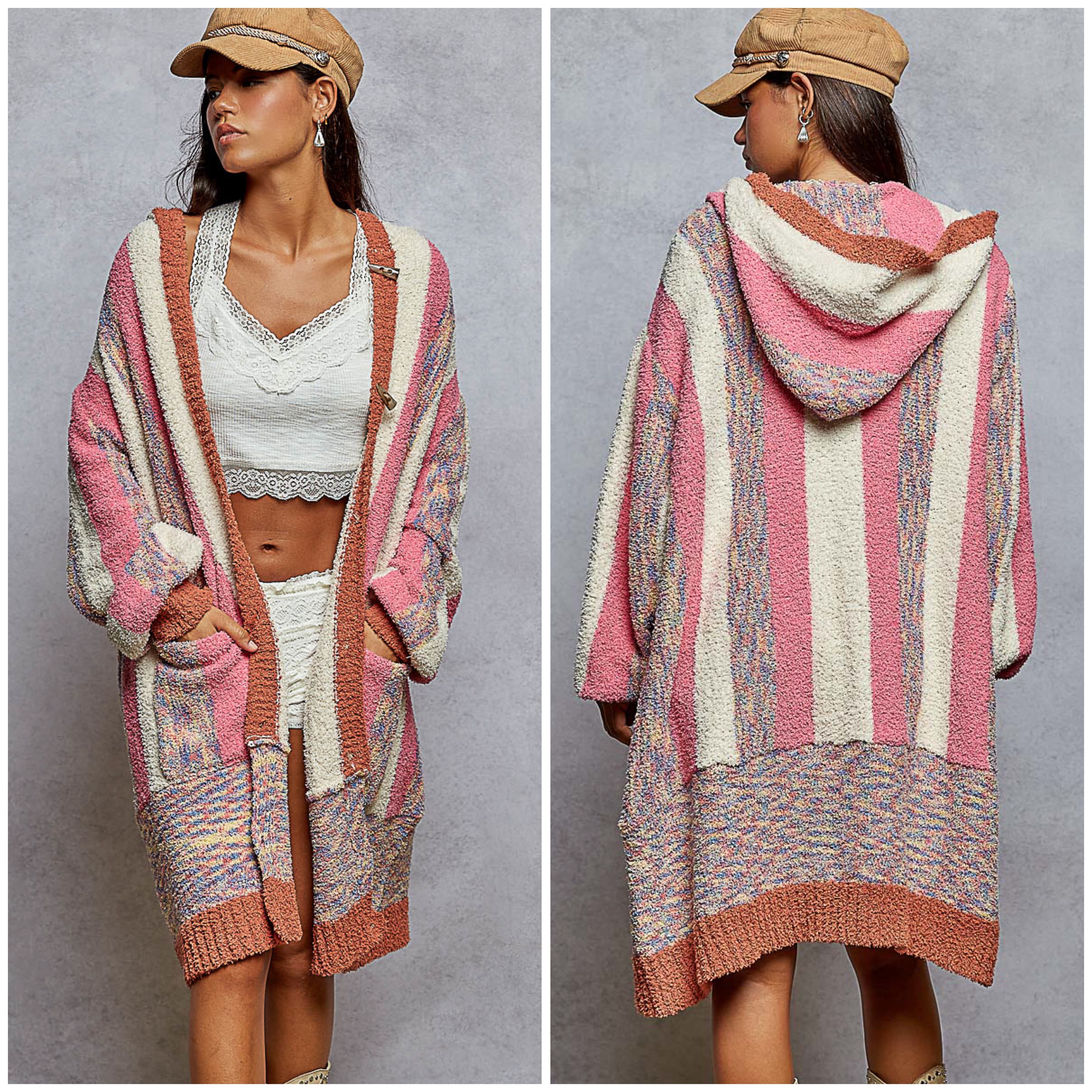Striped Knitted Cardigan