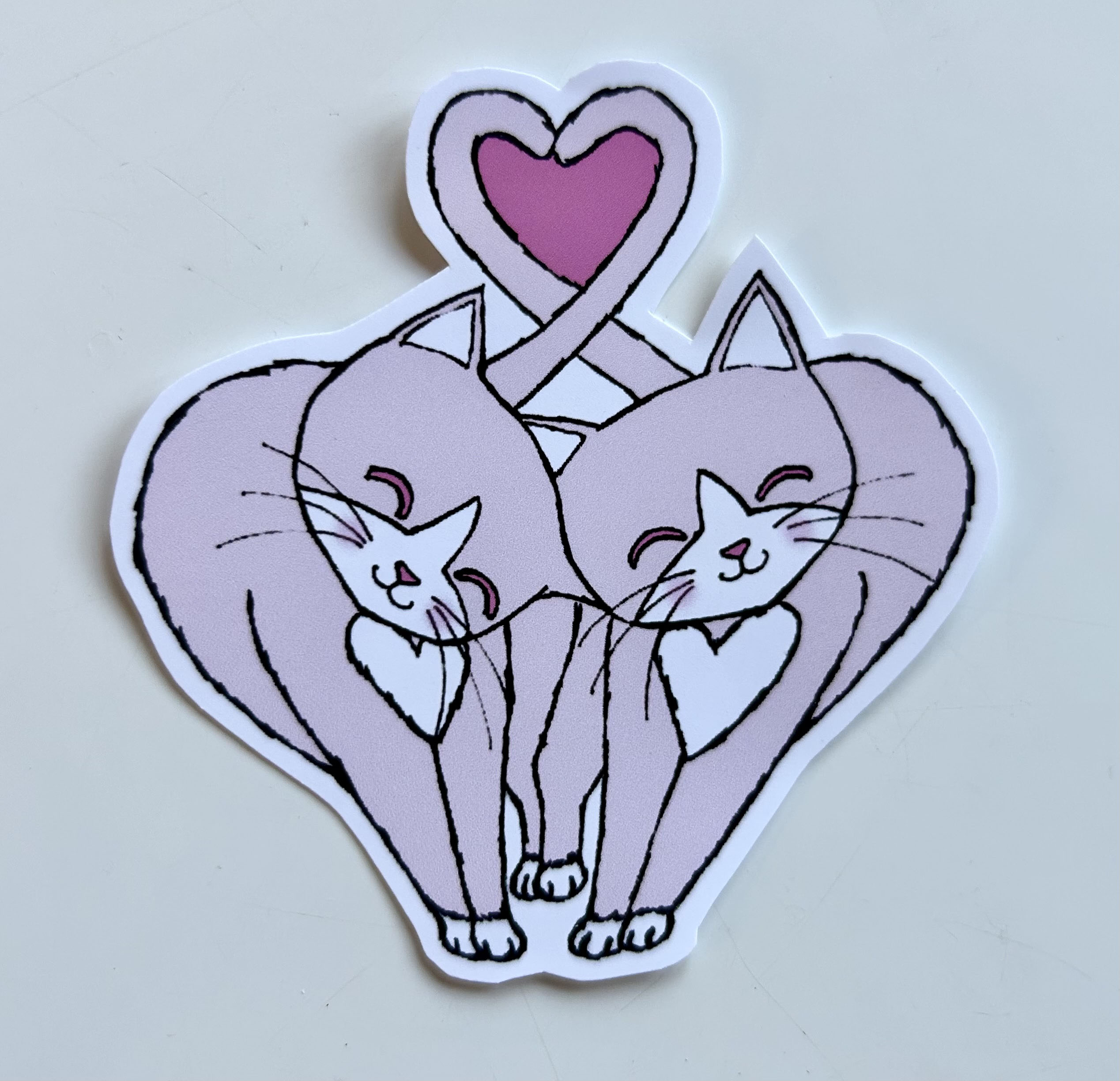 Headbutting Kitties Vinyl Sticker Set