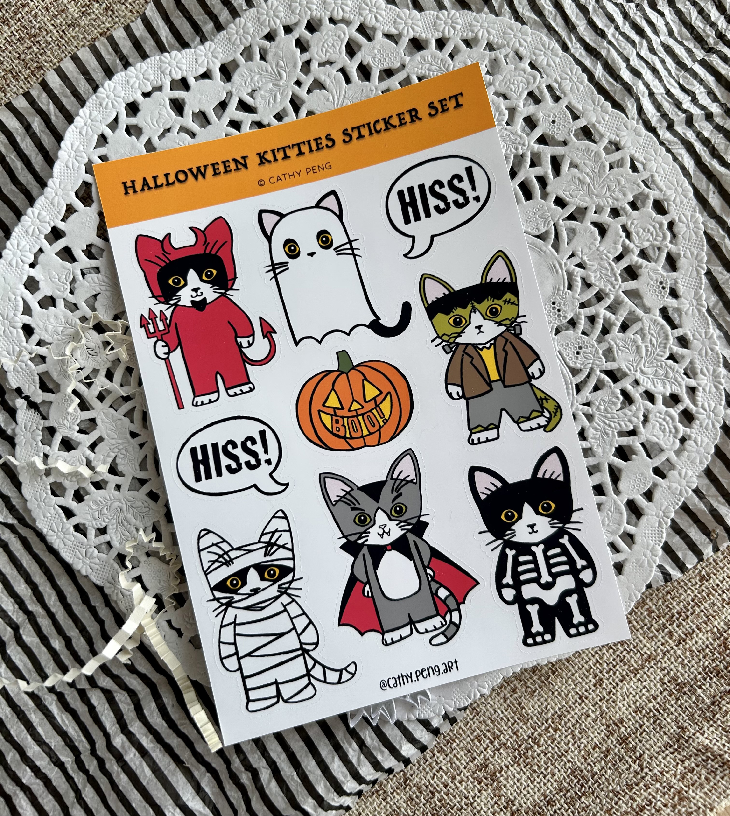 Halloween Kitties Sticker Sheet