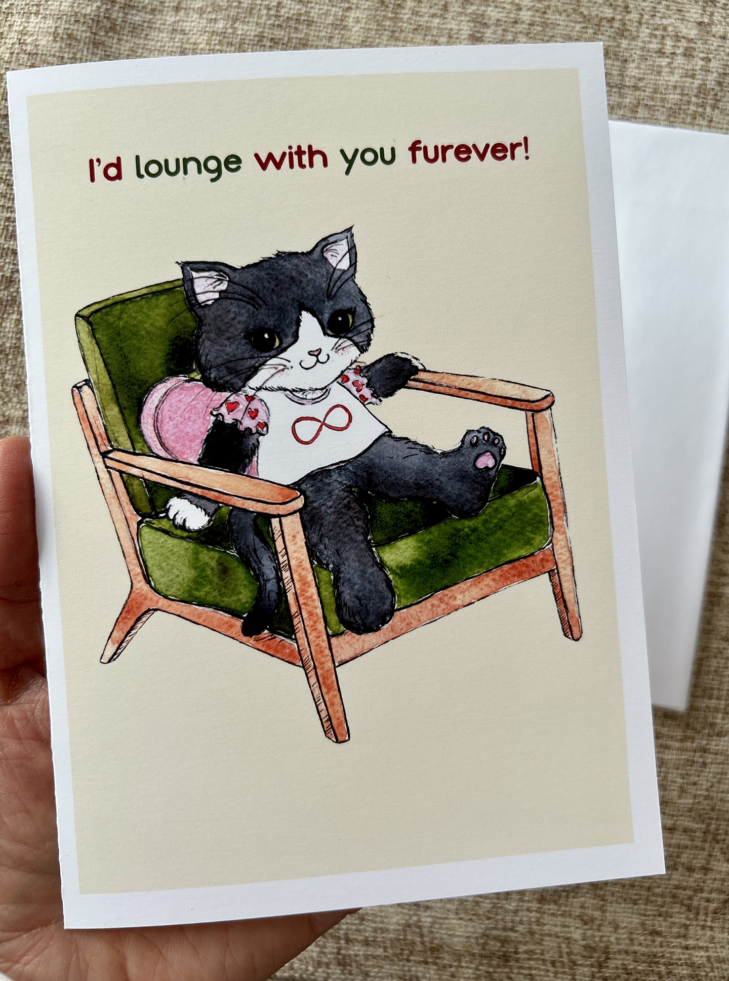 Lounge Furever Valentine/Romantic Greeting Card