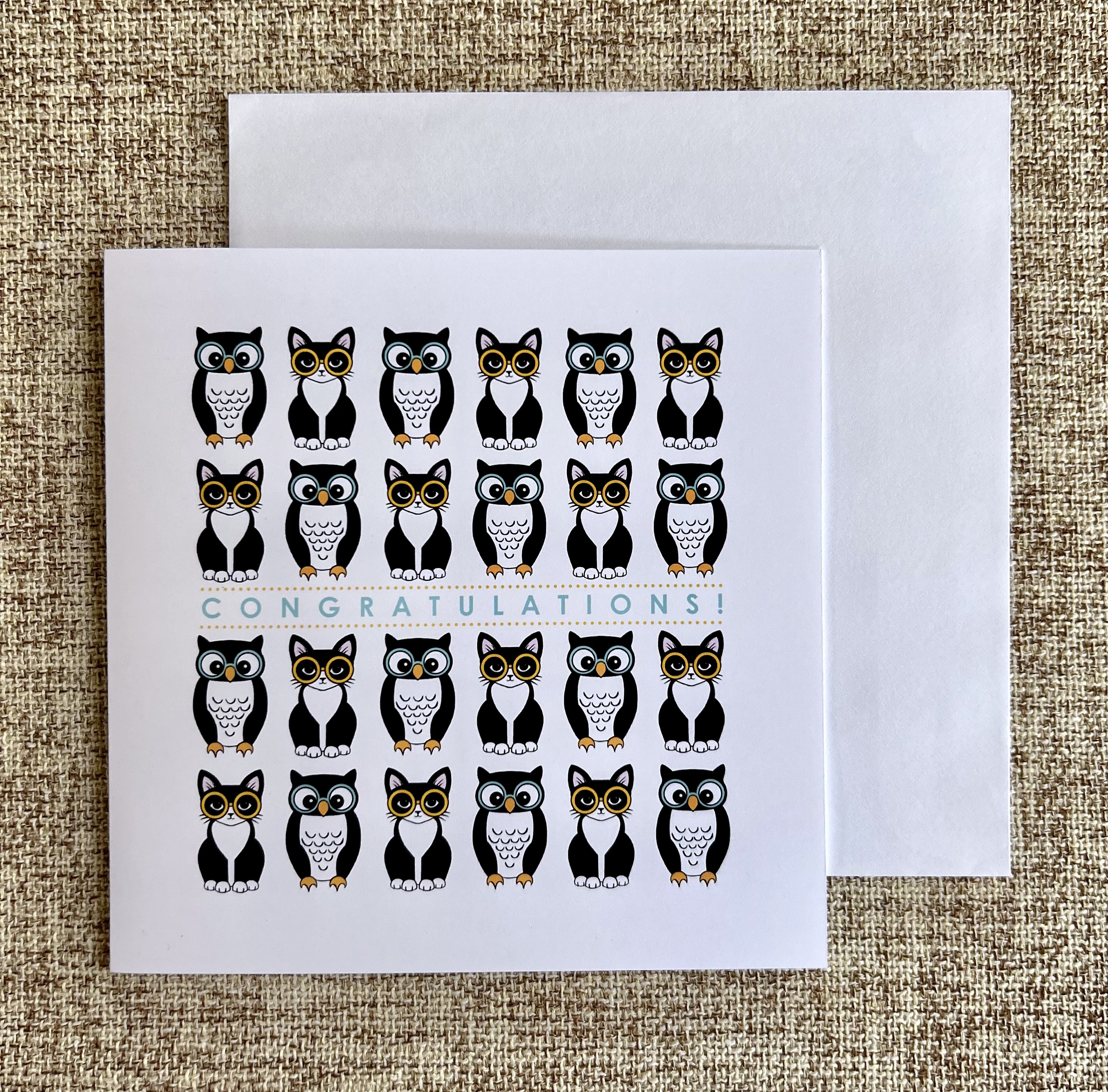 Owl & Pussycat Congratulations Greeting Card