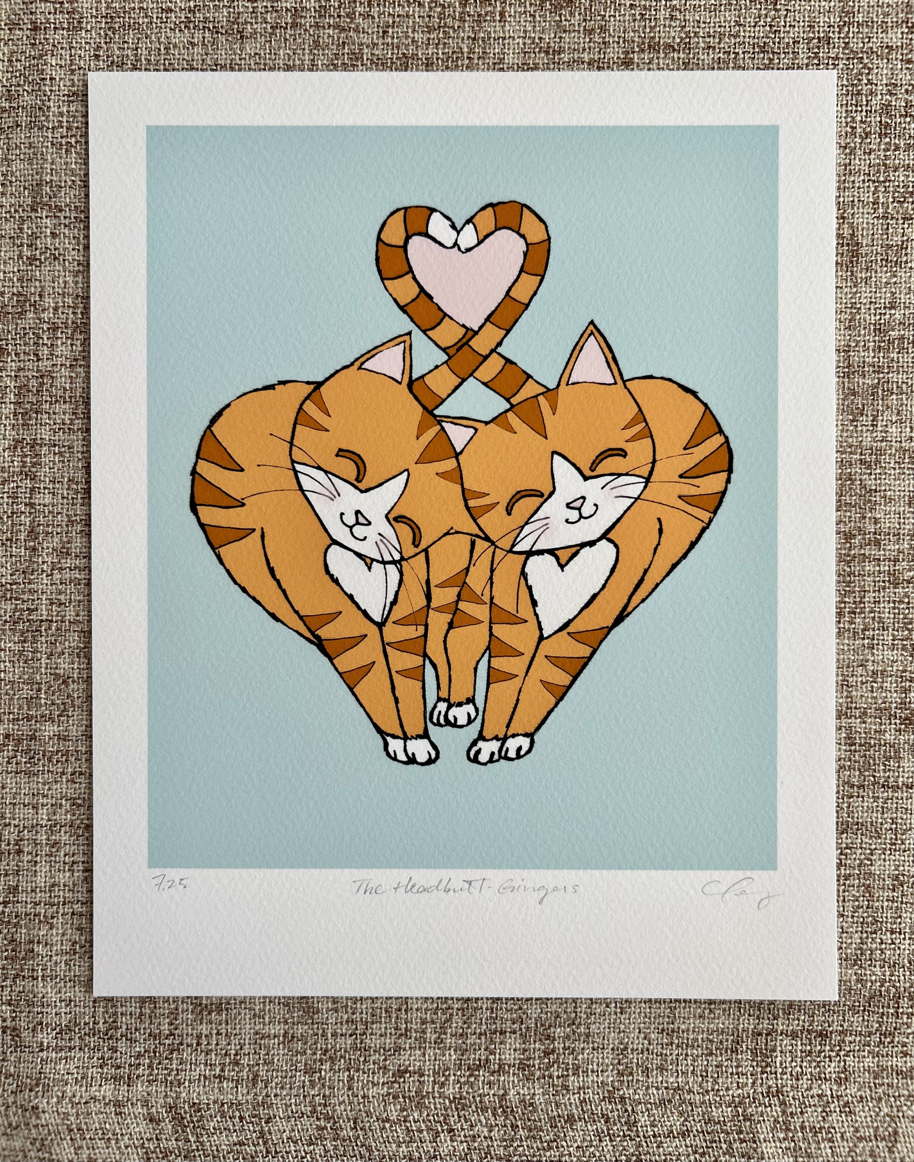Headbutt - Orange Tabbies | Art Print