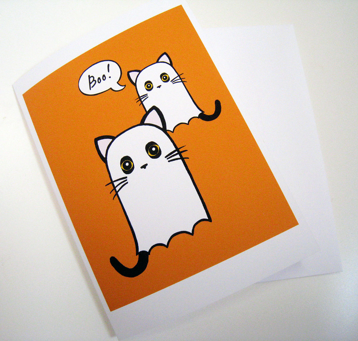 Ghost Kitty Boo | Halloween Greeting Card
