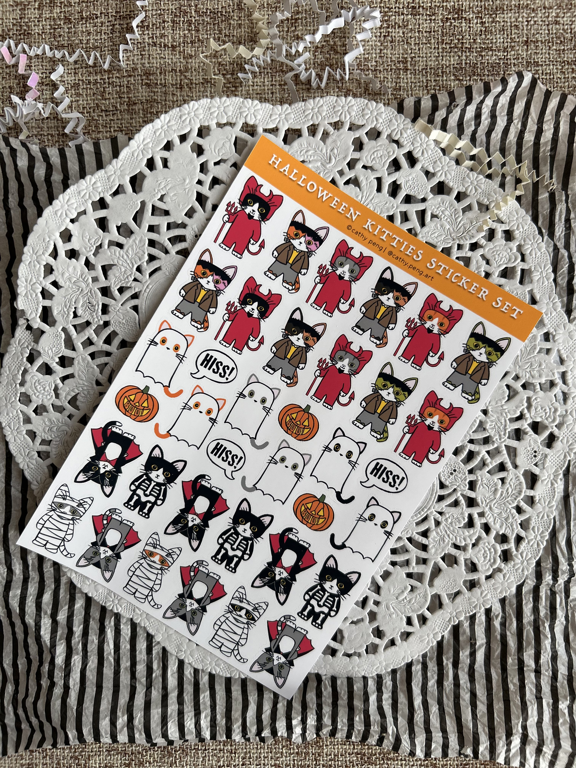 Halloween Mini Kitties Sticker Sheet