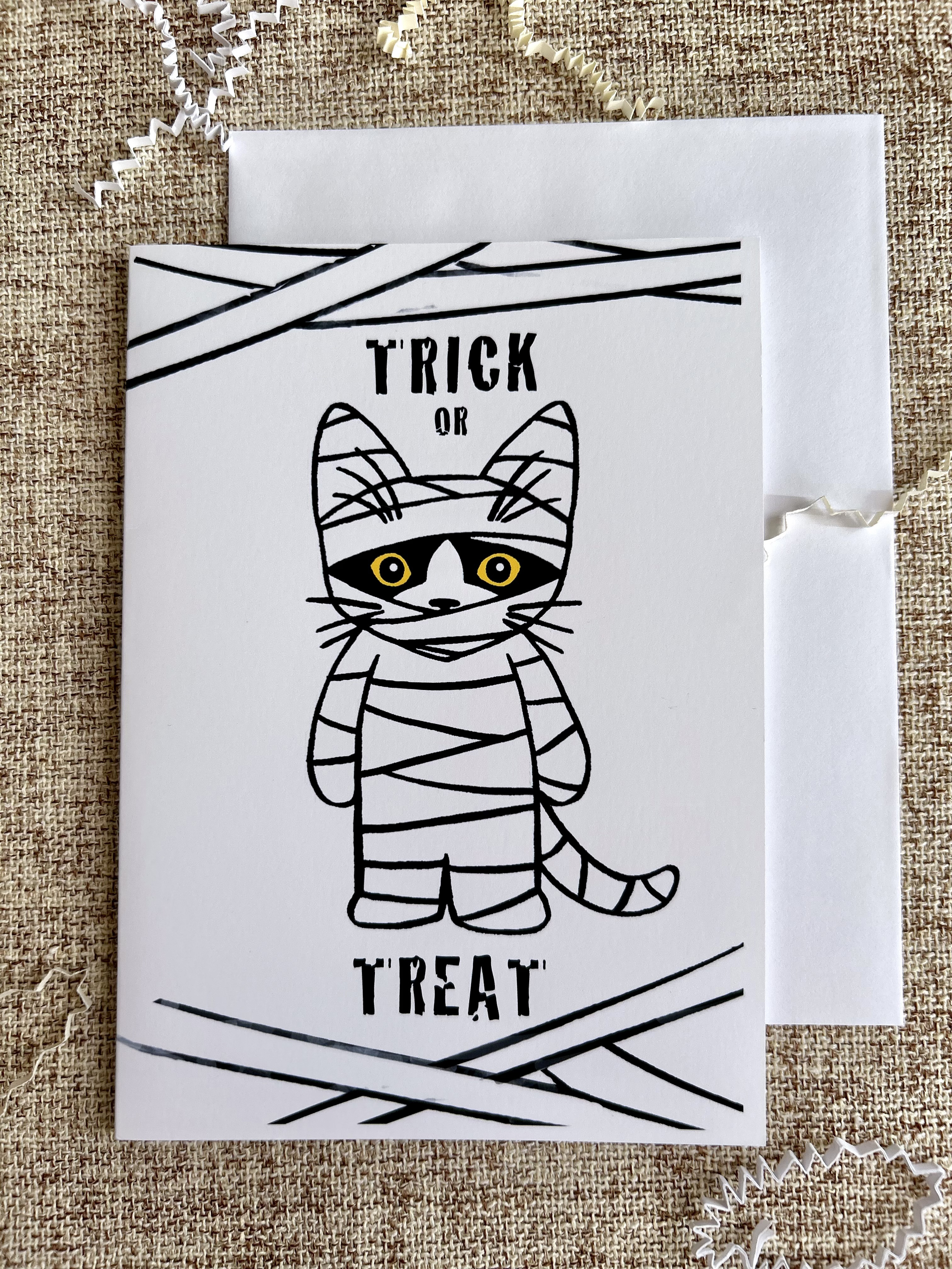 Mummy Cat | Halloween Greeting Card