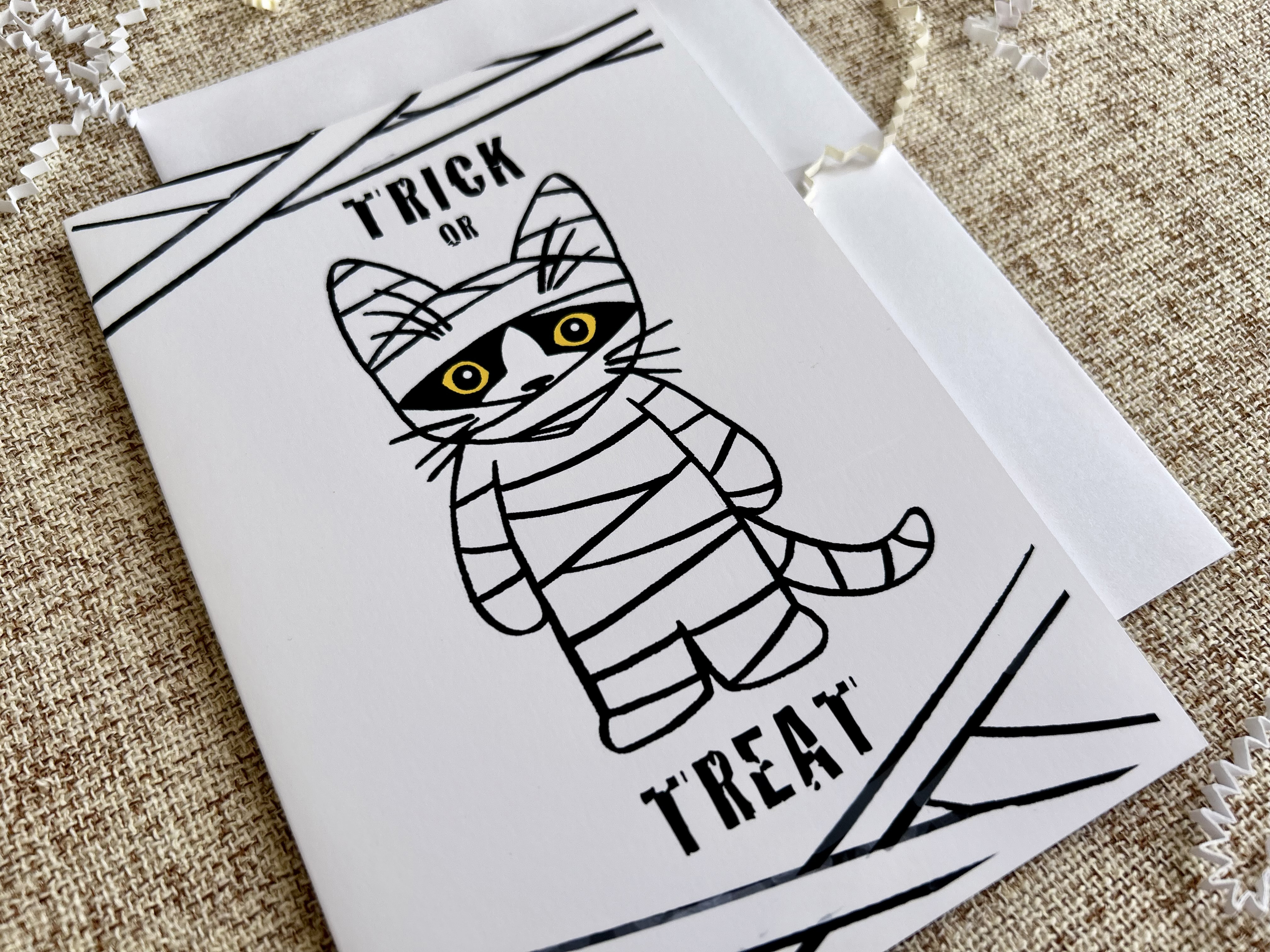 Mummy Cat | Halloween Greeting Card