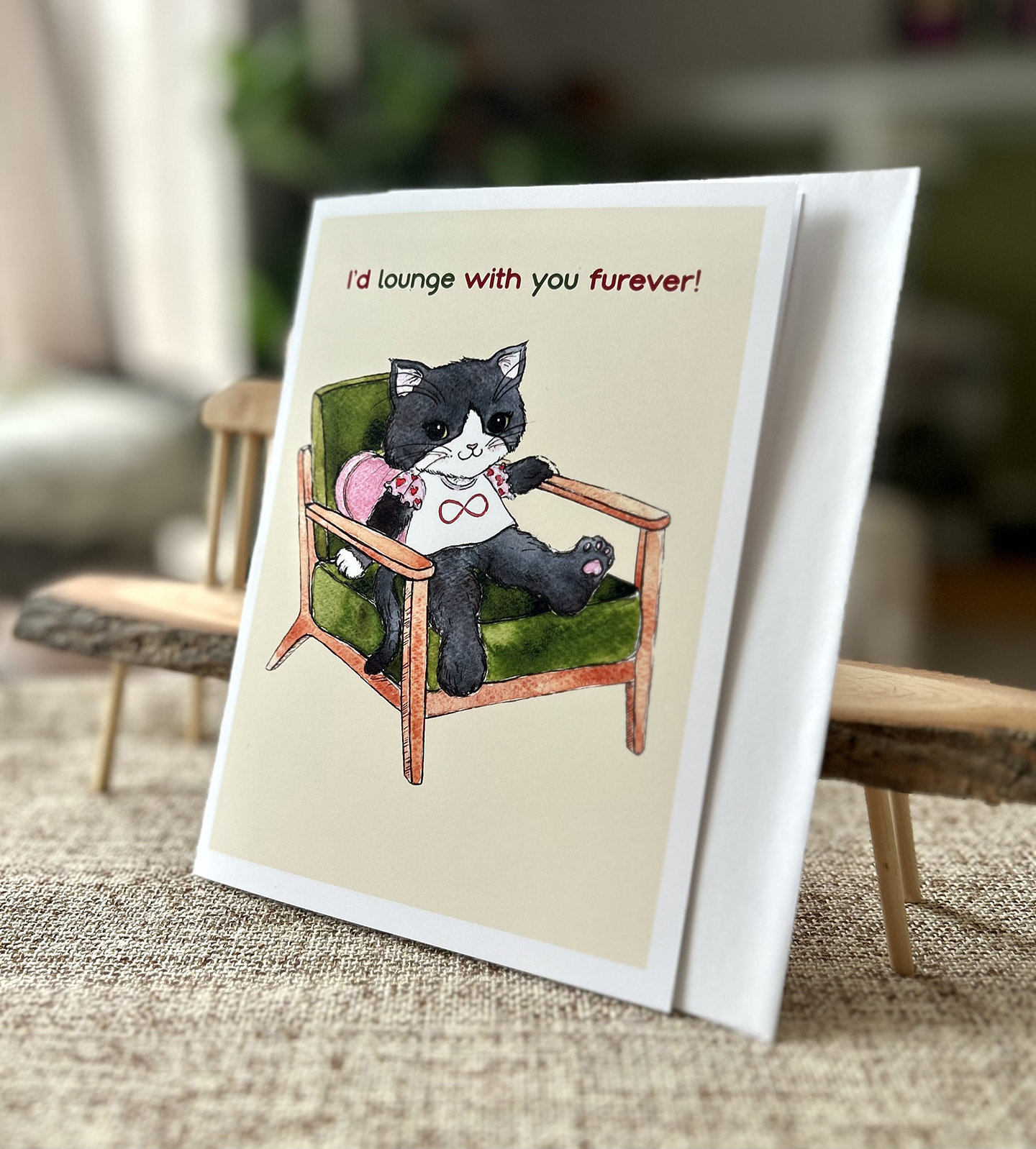 Lounge Furever Valentine/Romantic Greeting Card
