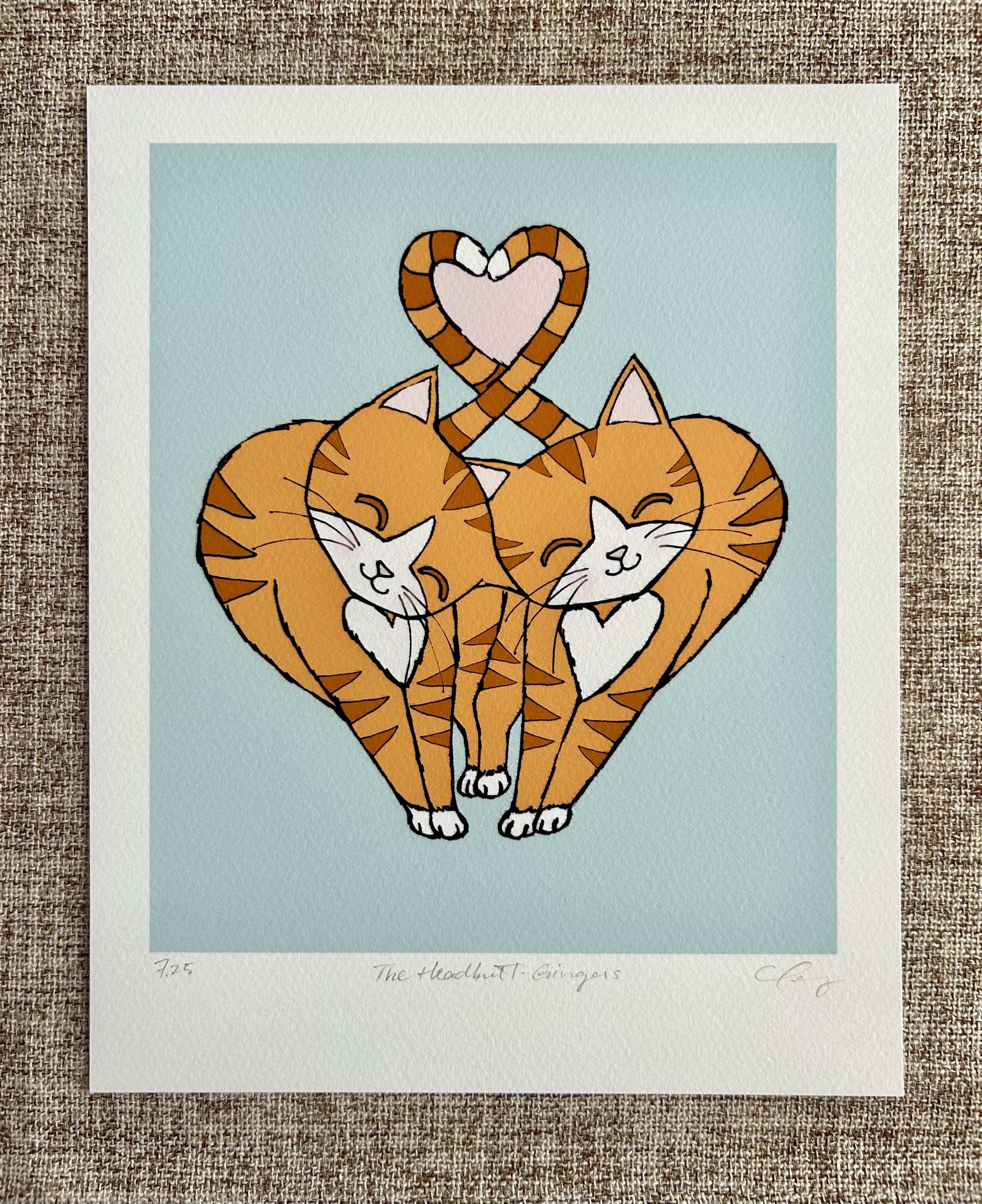 Headbutt - Orange Tabbies | Art Print