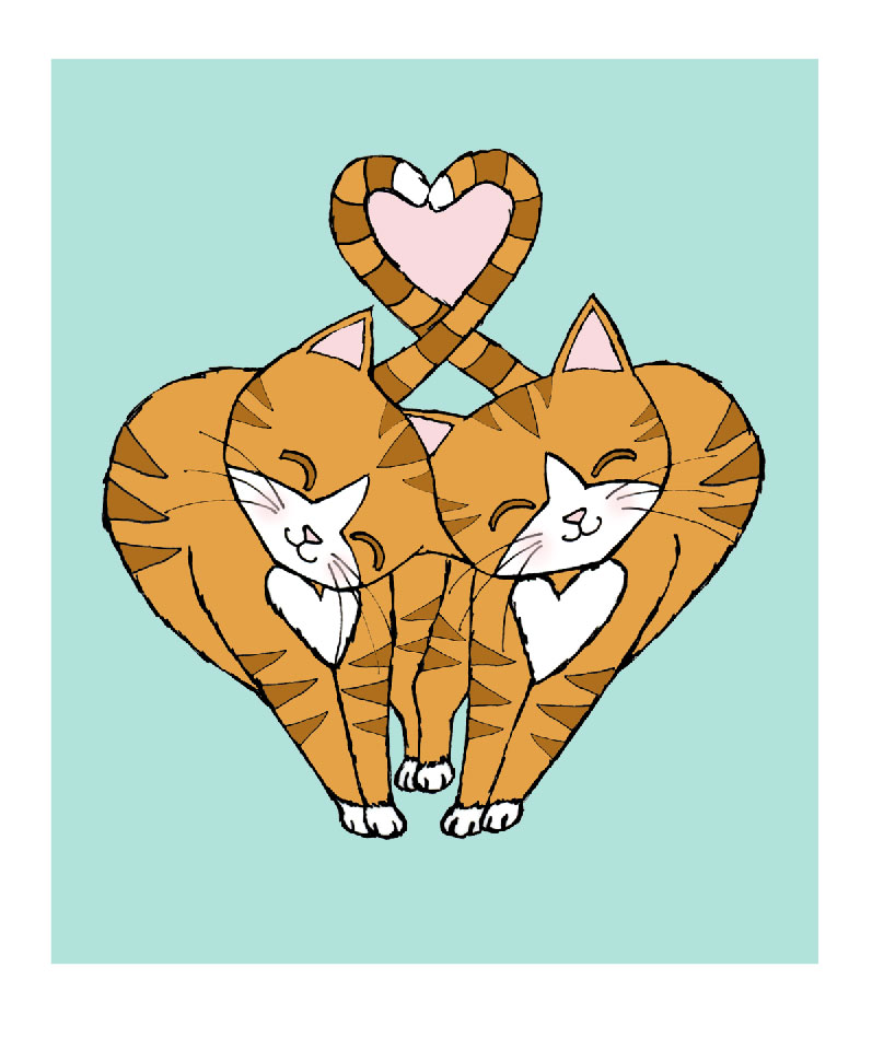 Headbutt - Orange Tabbies | Art Print