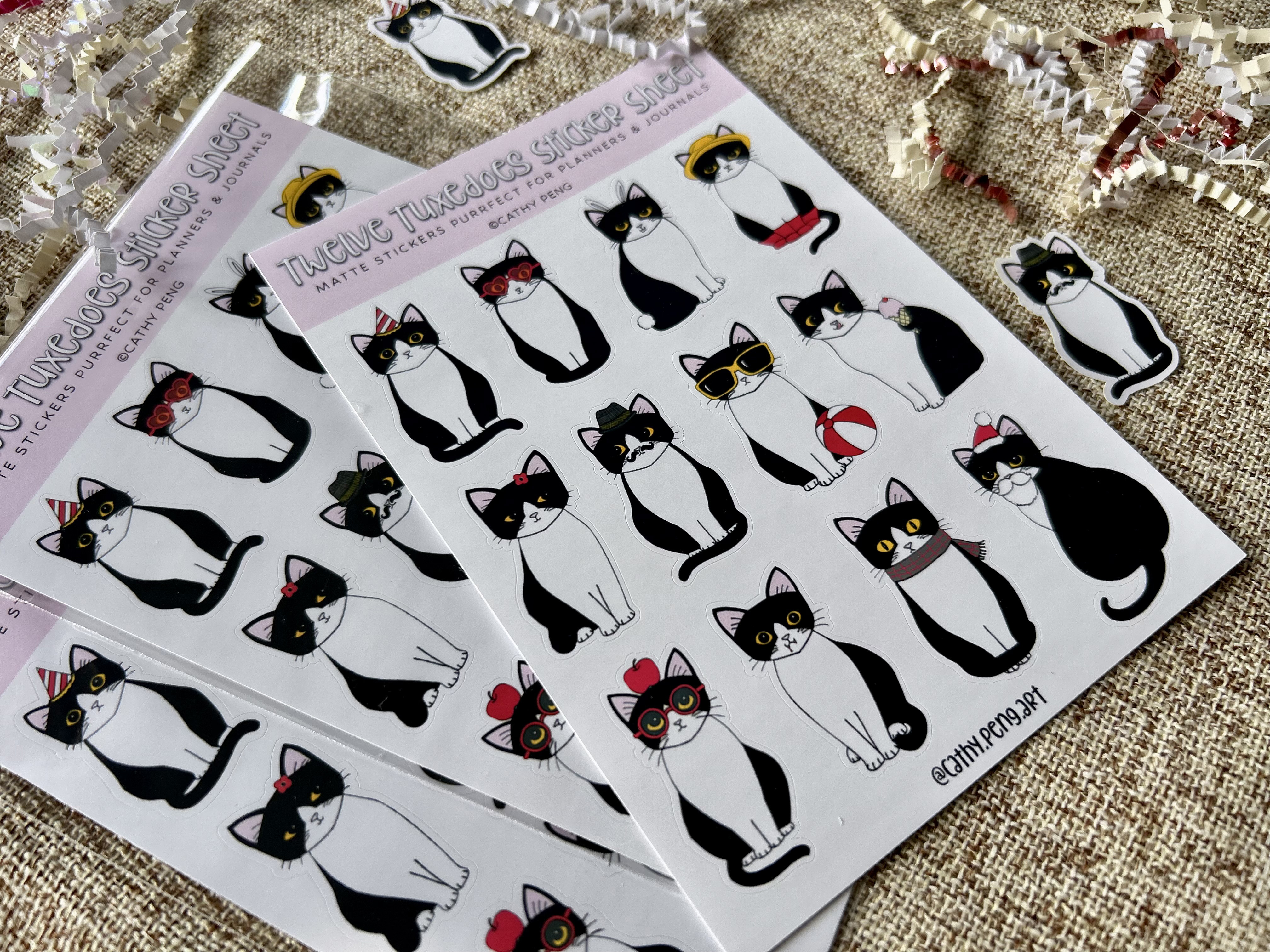 Twelve Tuxedoes Sticker Sheet