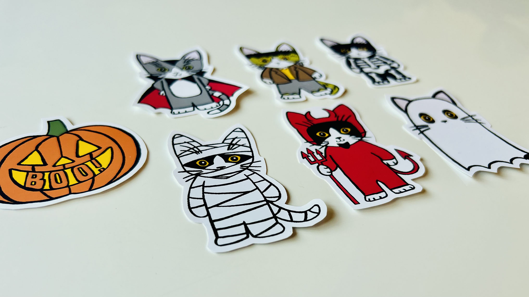 Halloween Kitties Vinyl Sticker Set