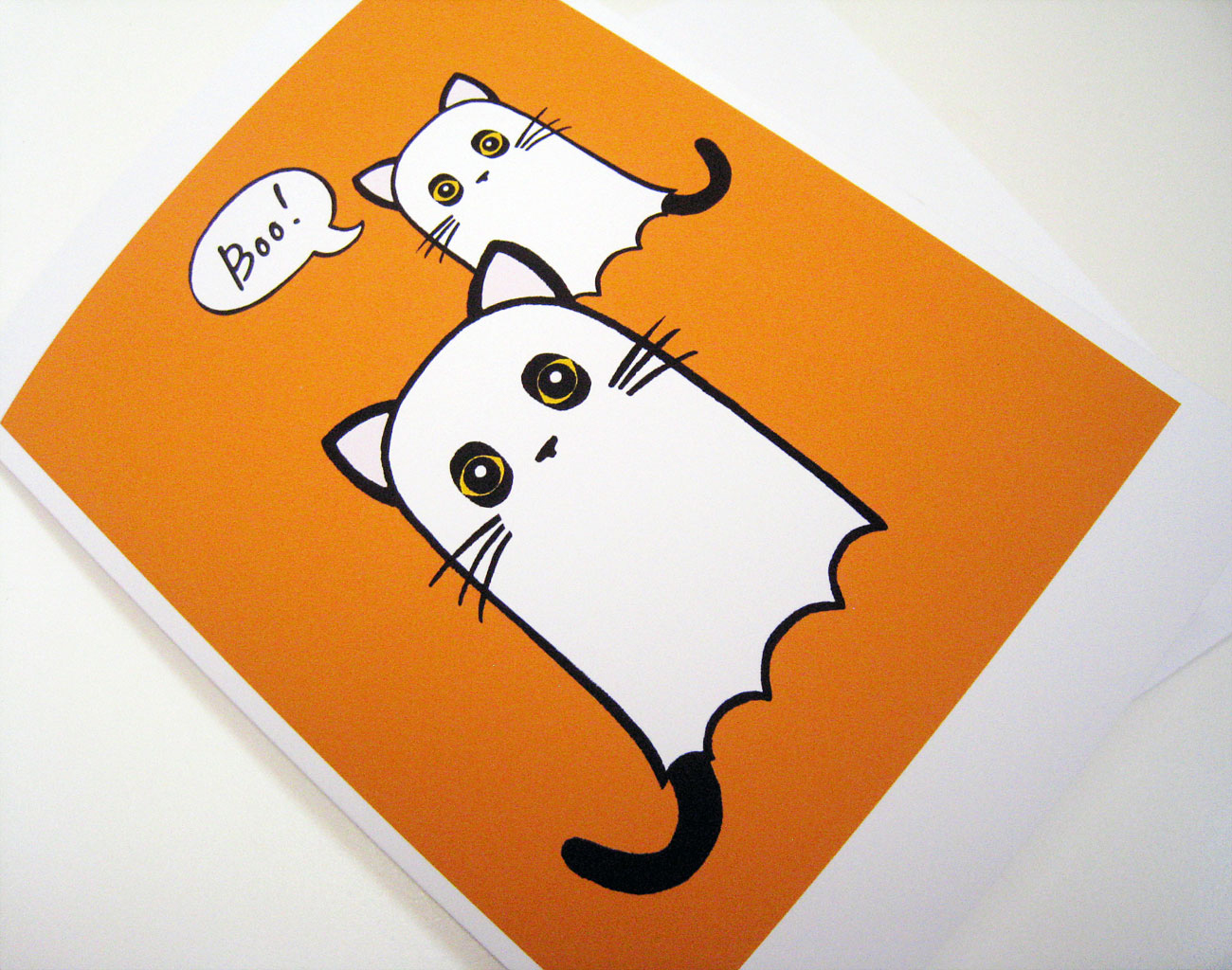 Ghost Kitty Boo | Halloween Greeting Card