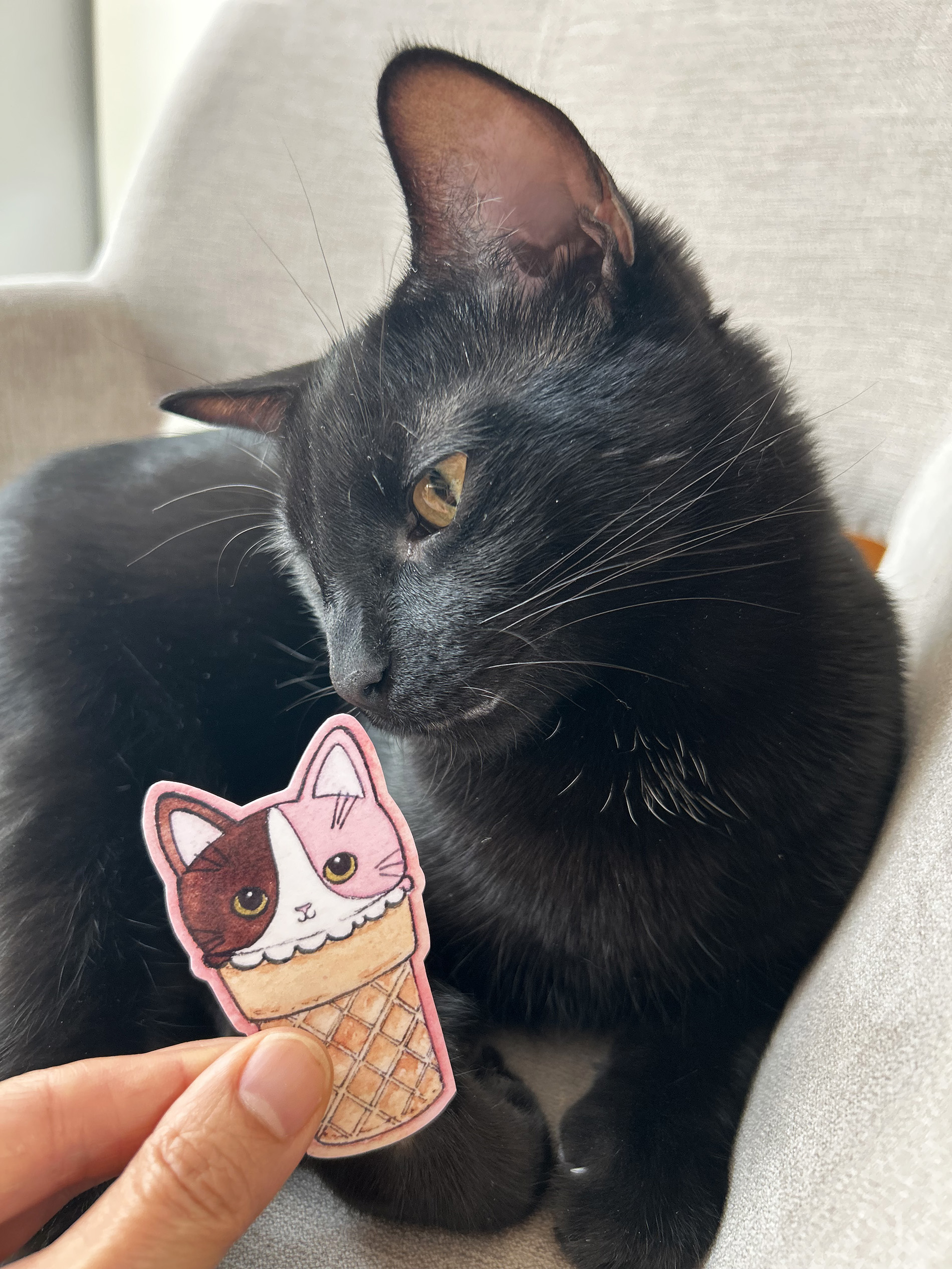 Ice Cream Kitty Vinyl Sticker