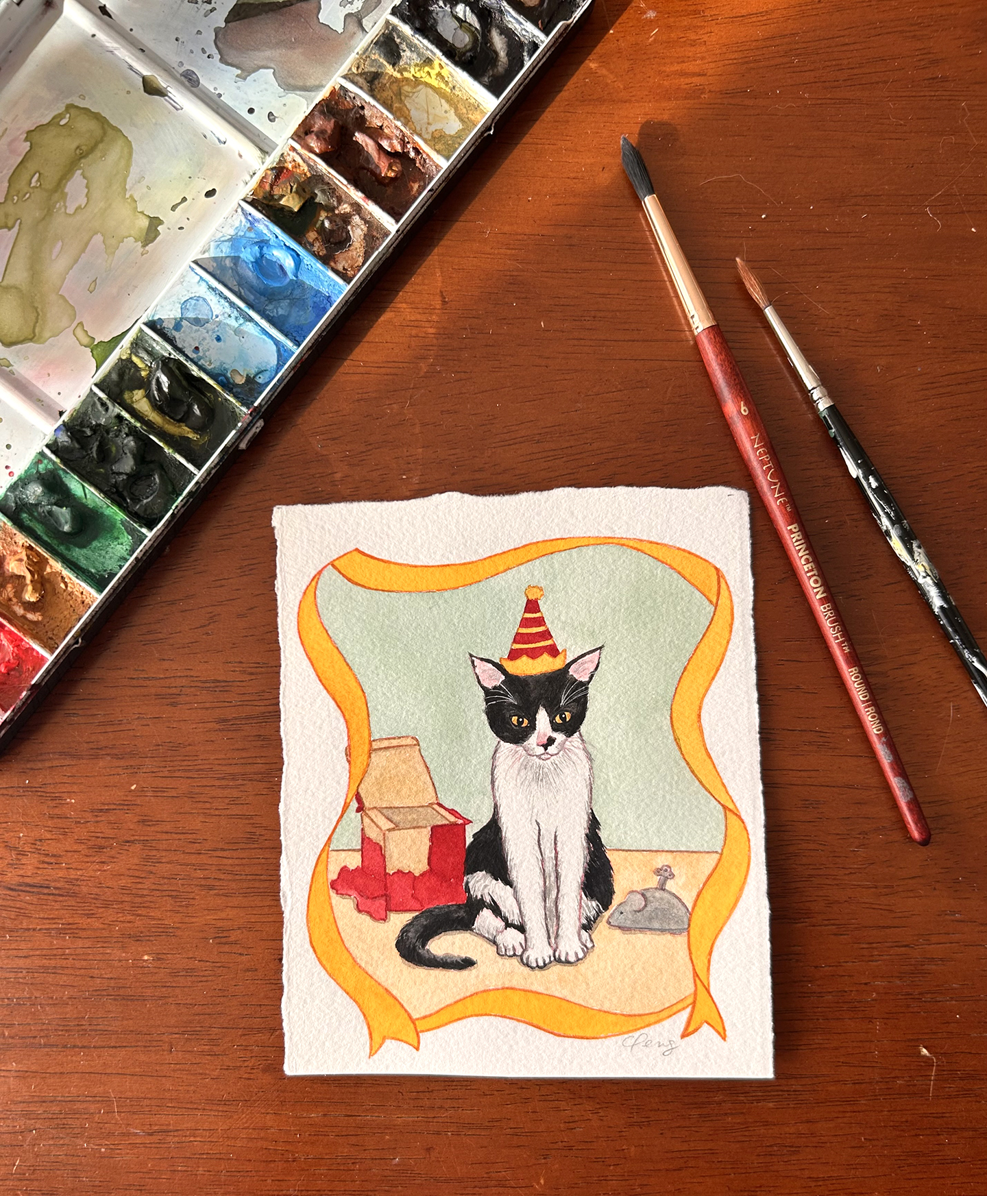 Sourpuss Birthday Suki Original Watercolour Painting