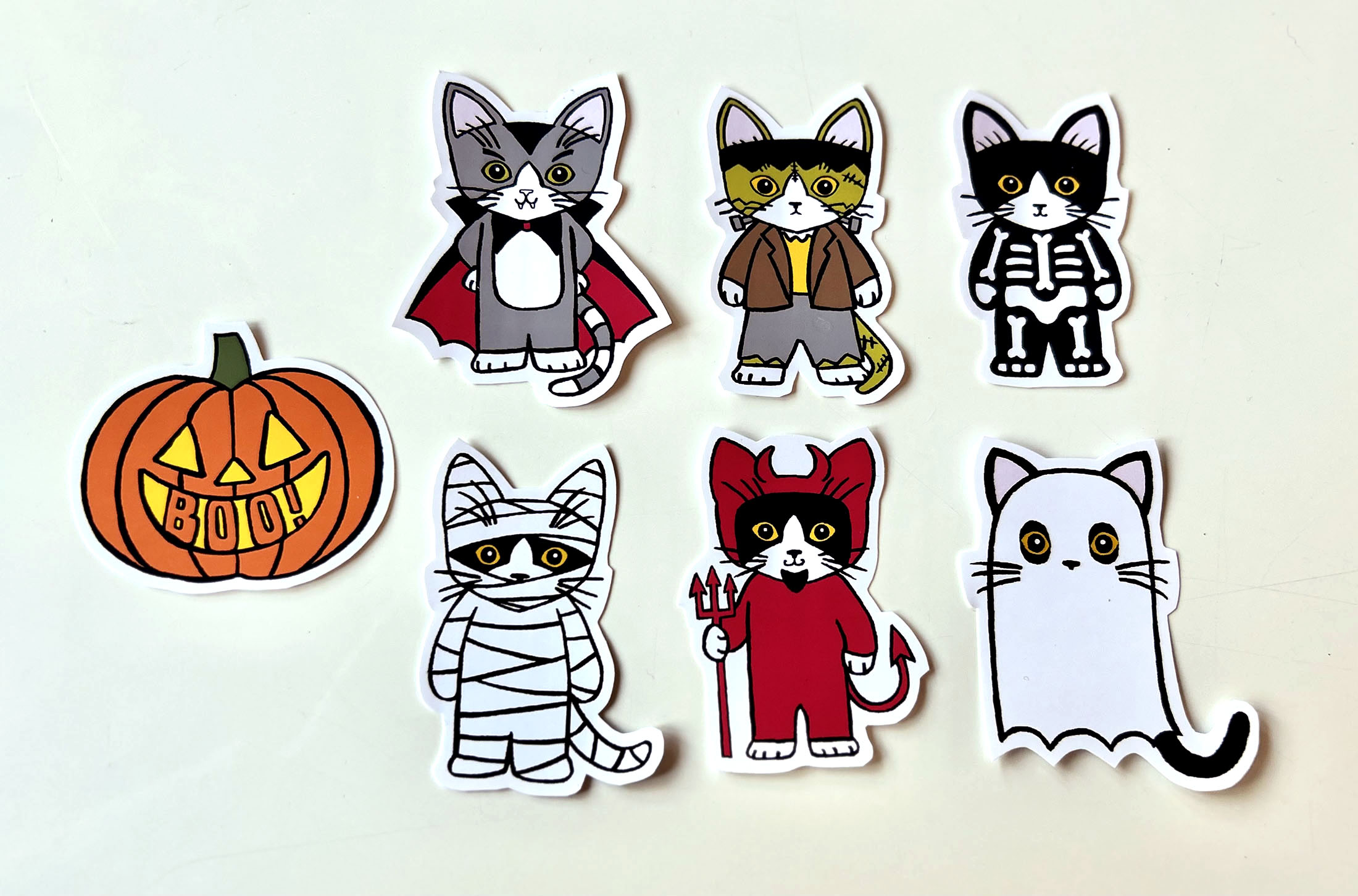 Halloween Kitties Vinyl Sticker Set