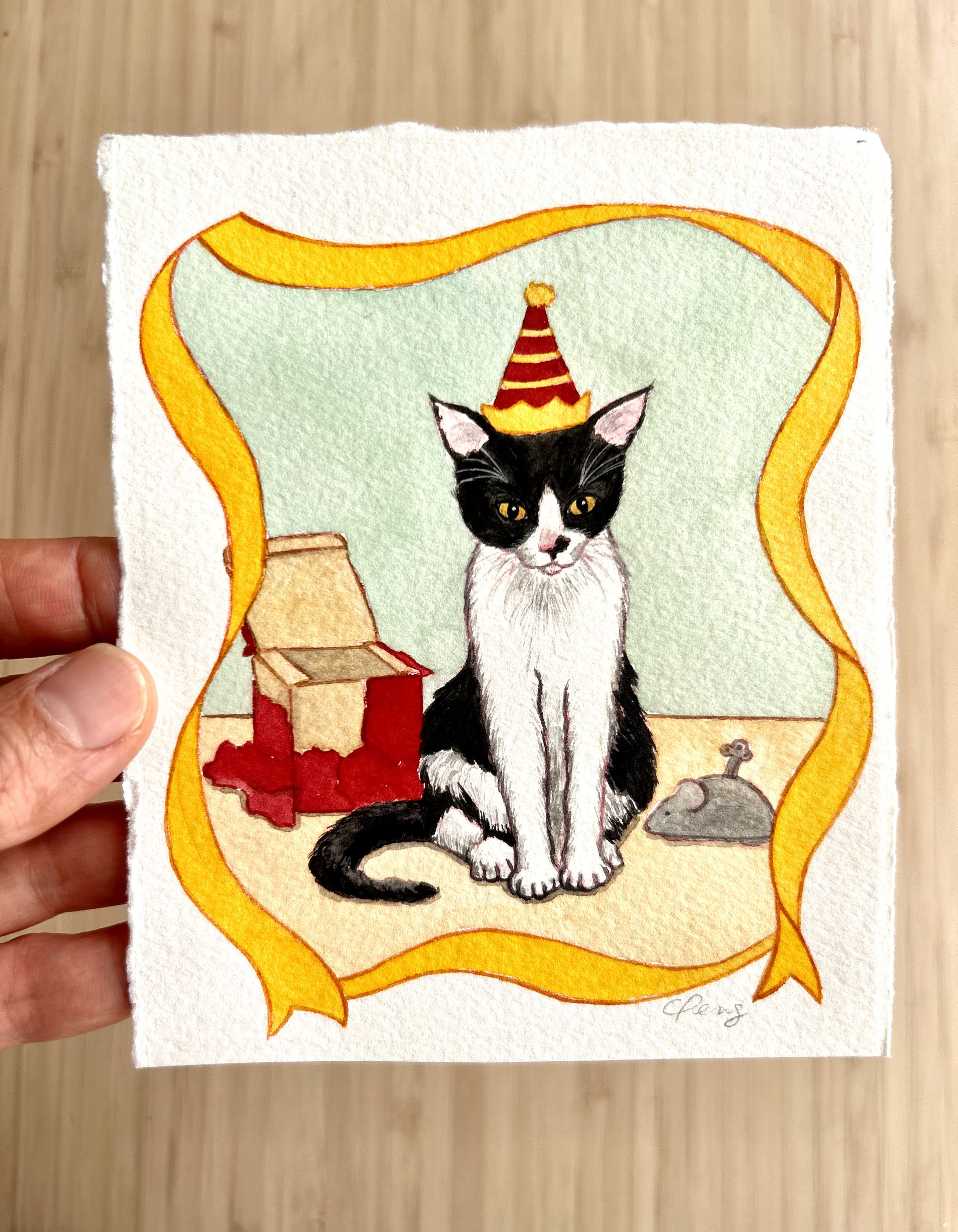 Sourpuss Birthday Suki Original Watercolour Painting