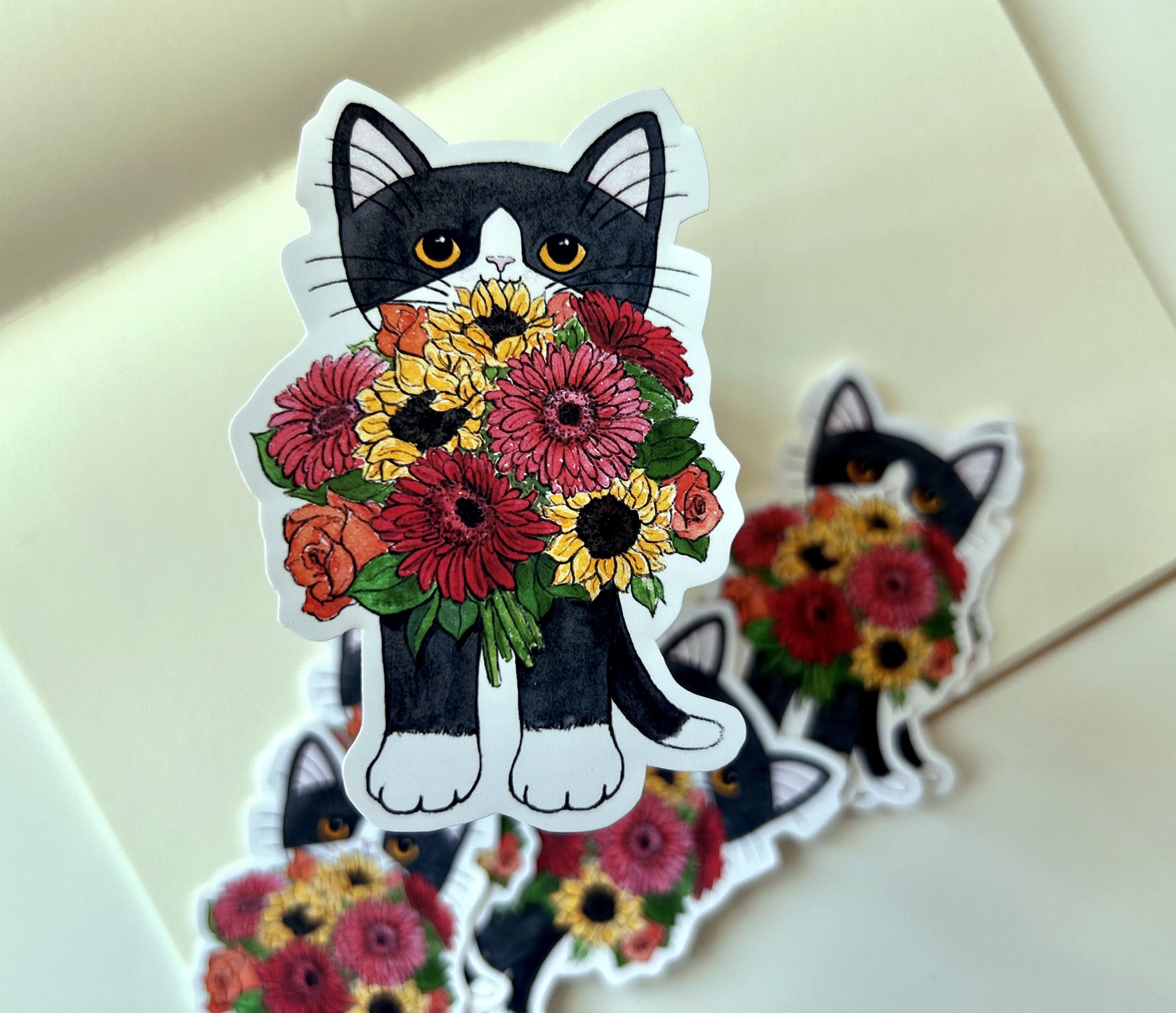 Bouquet Kitty Vinyl Sticker
