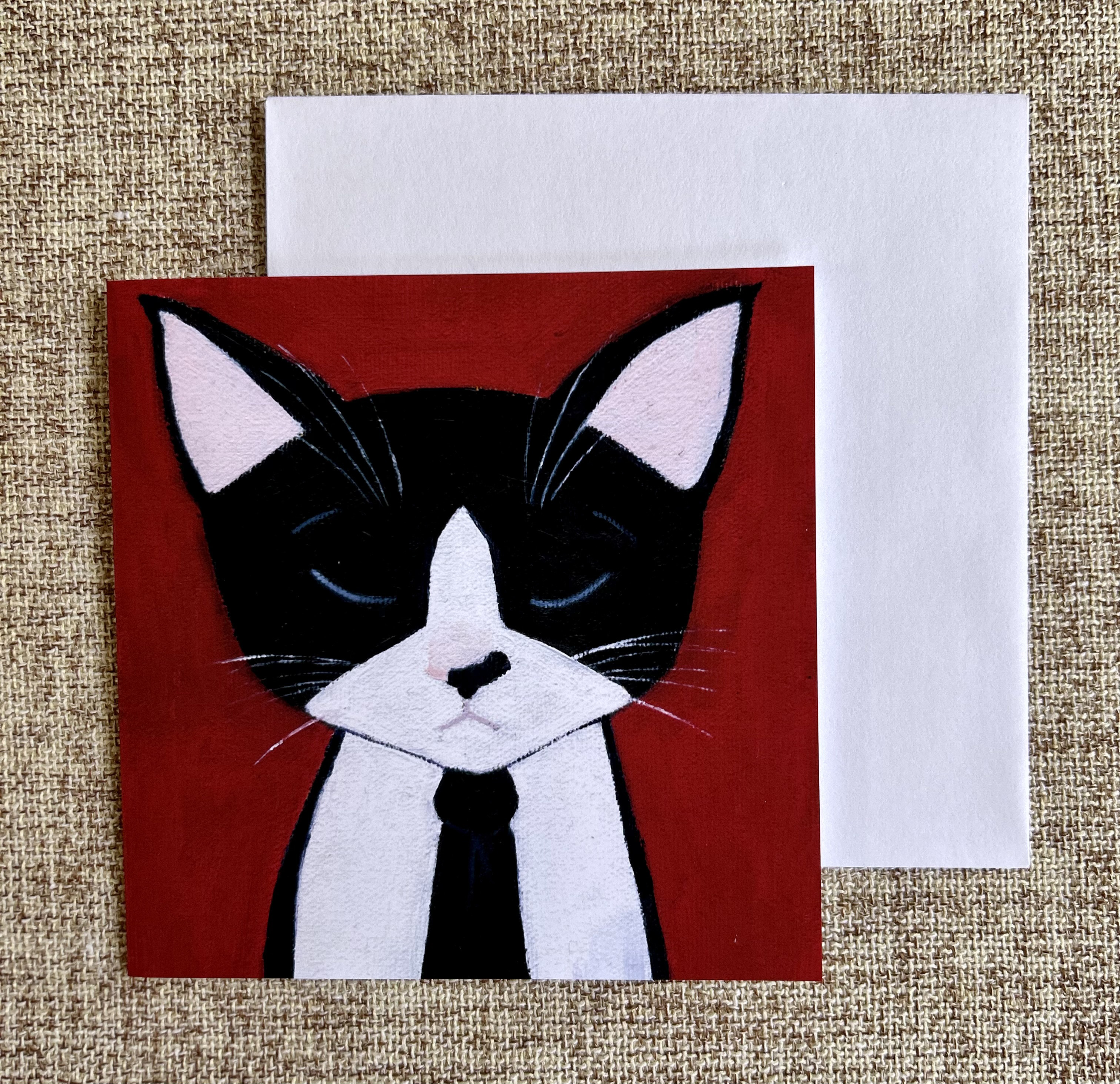 Suki's Necktie Suitor | Blank Greeting Card