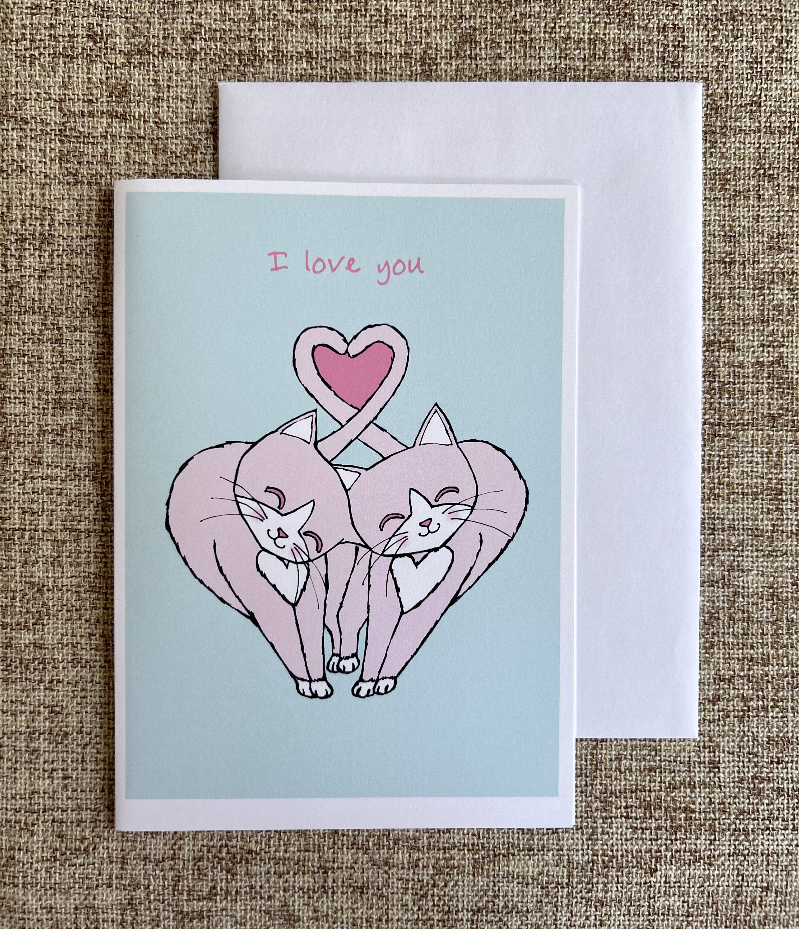 Headbutt - Pink Kitties | Romantic Greeting Card