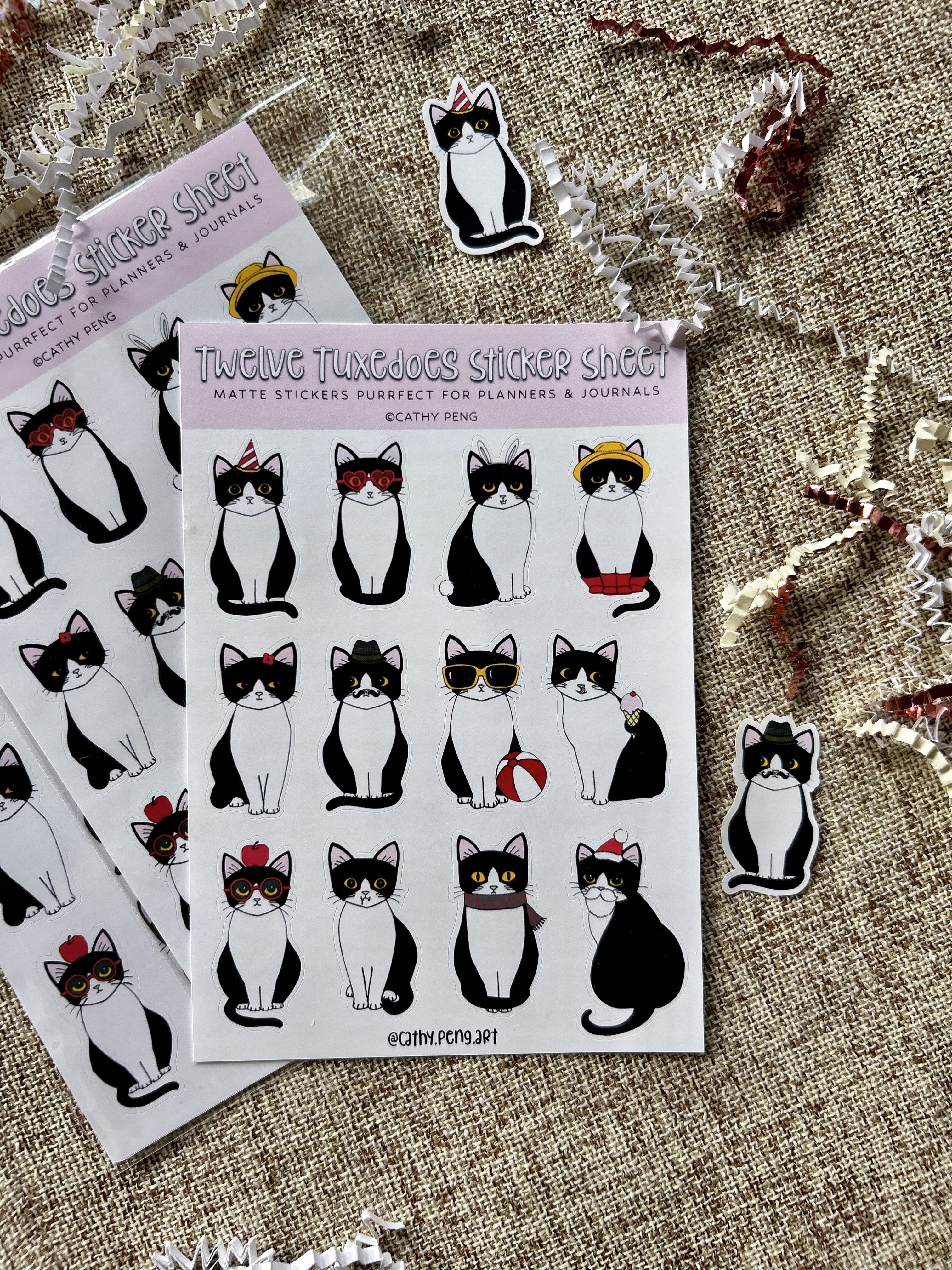 Twelve Tuxedoes Sticker Sheet