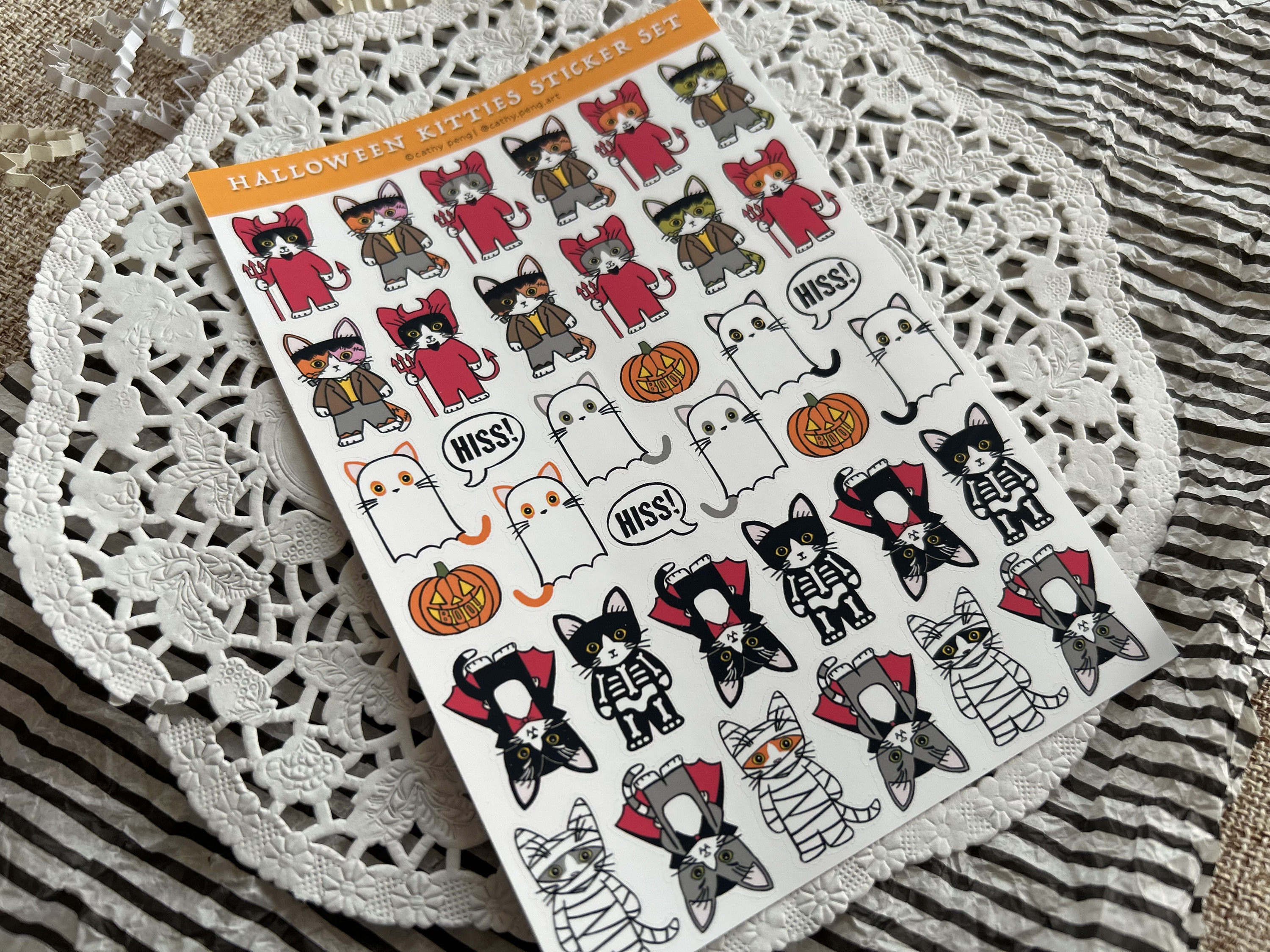 Halloween Mini Kitties Sticker Sheet