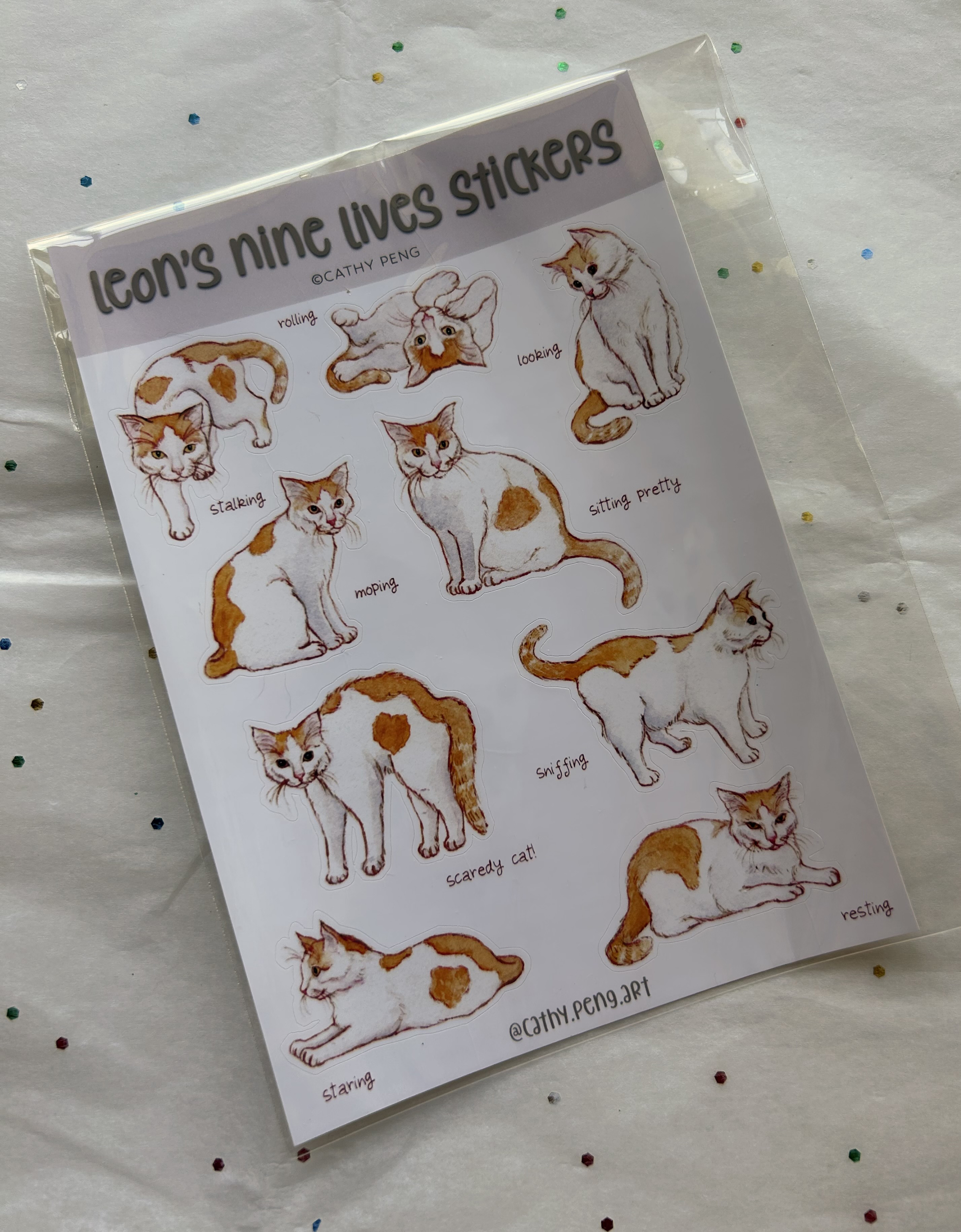 Leon's Nine Lives Sticker Sheet