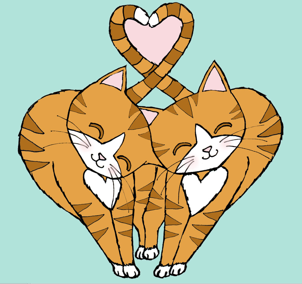 Headbutt - Orange Tabbies | Art Print