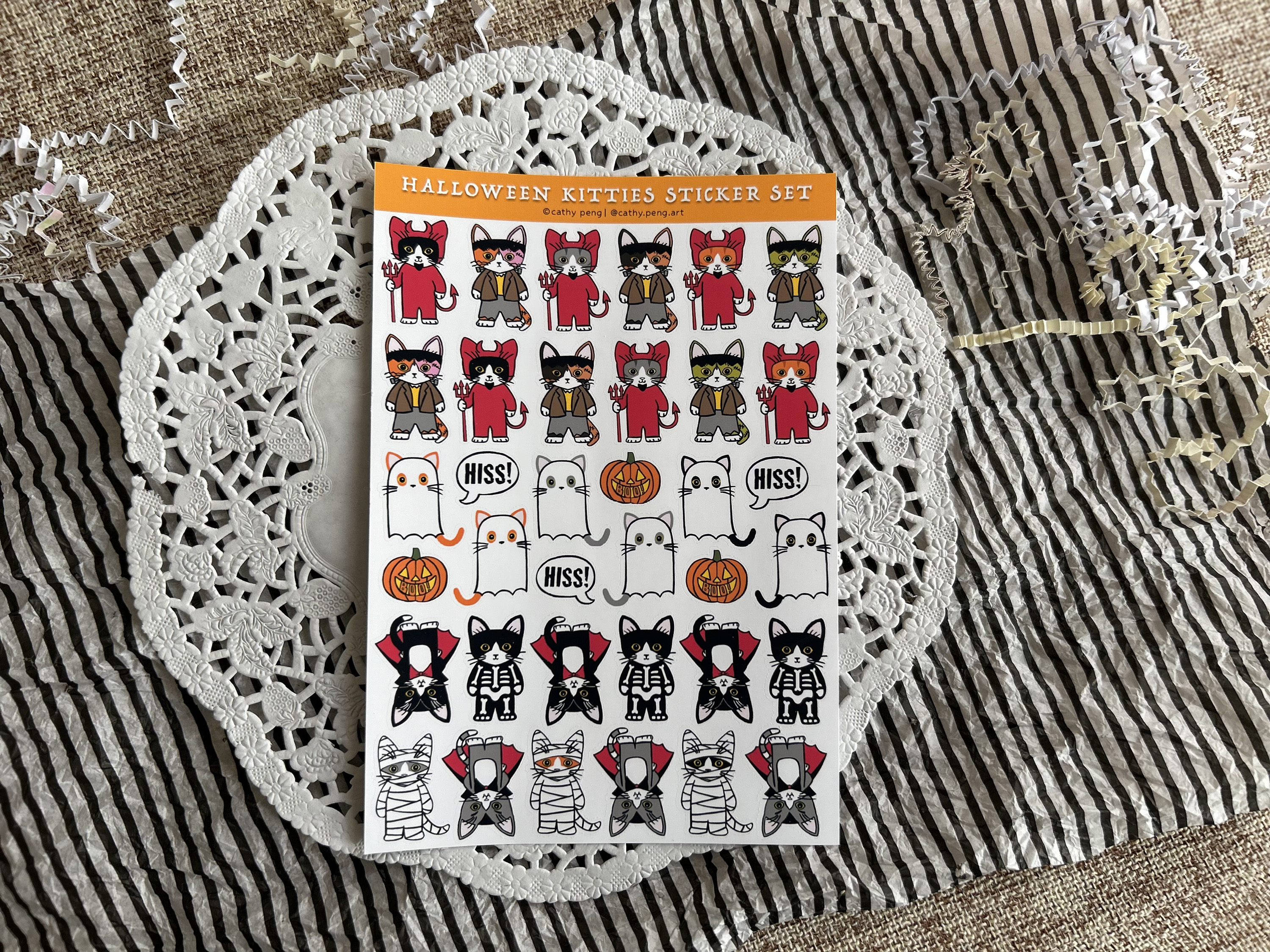 Halloween Mini Kitties Sticker Sheet