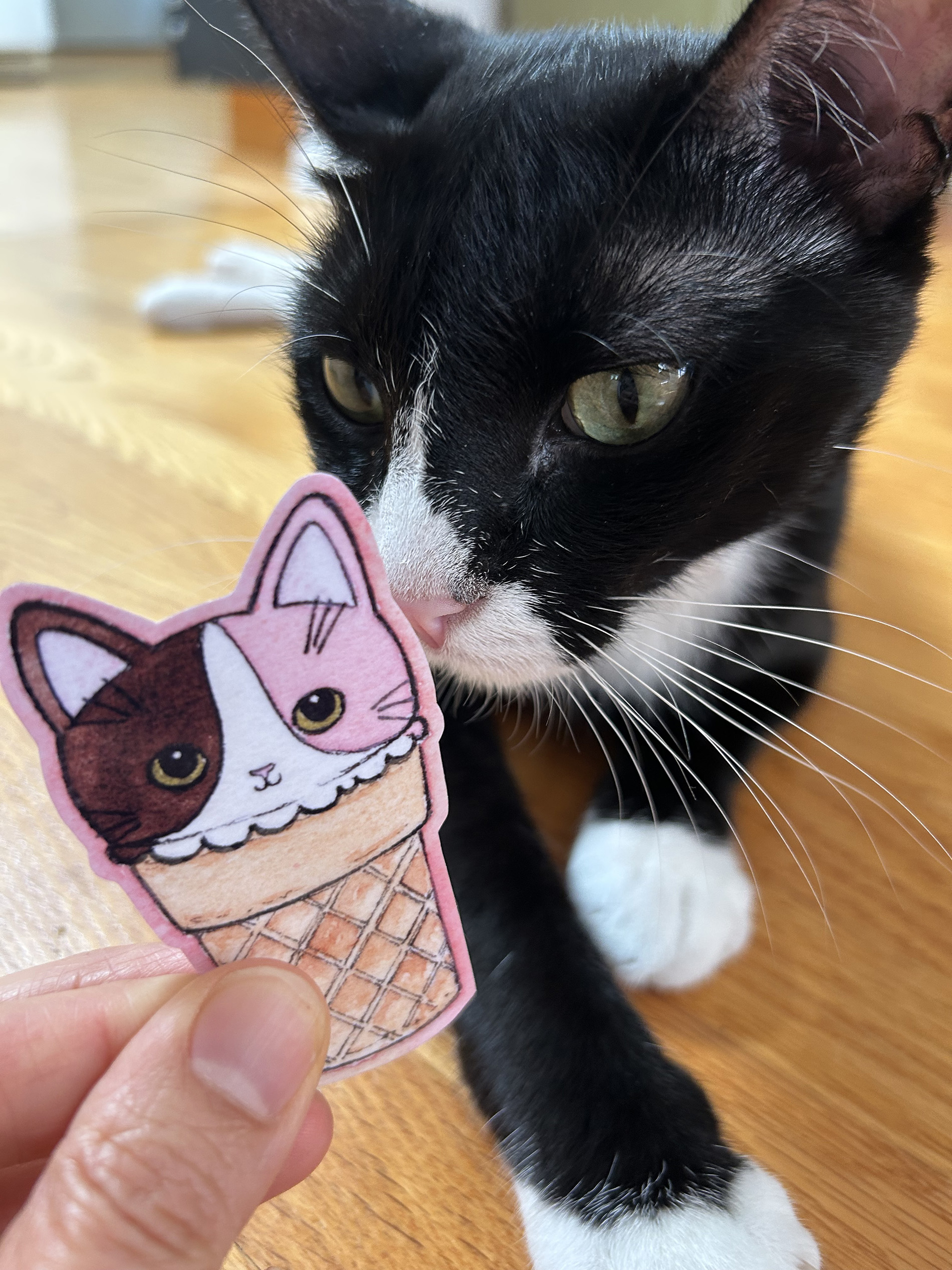 Ice Cream Kitty Vinyl Sticker