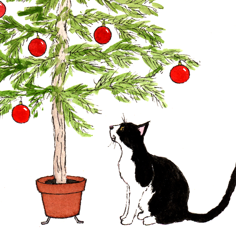 Suki Under Tree Holiday Greeting Card
