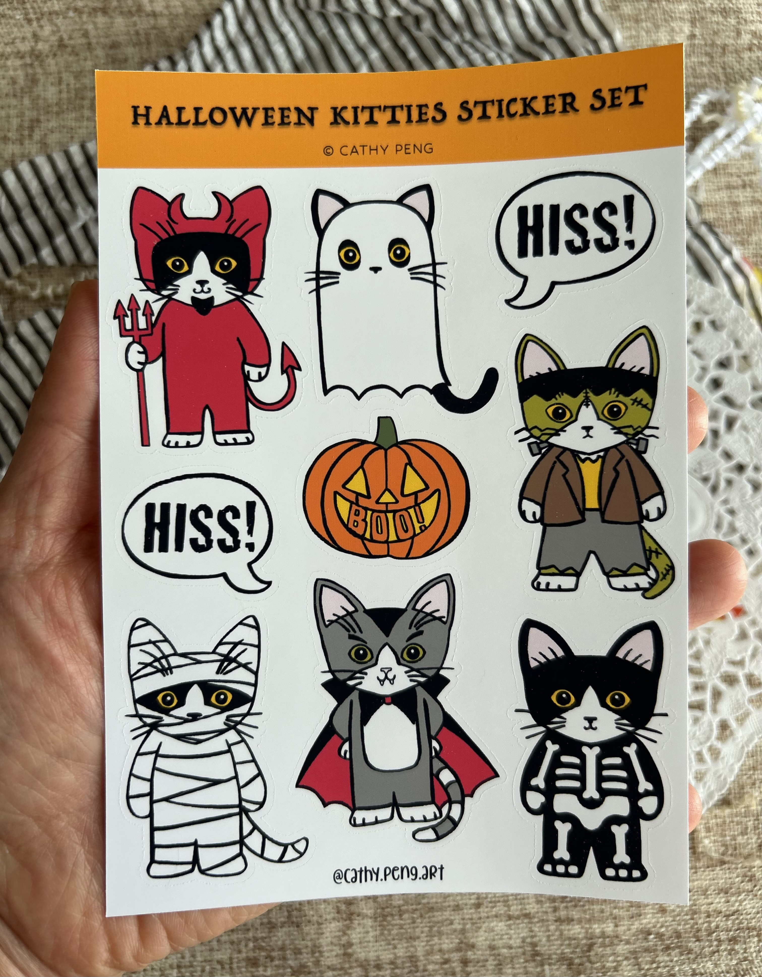 Halloween Kitties Sticker Sheet