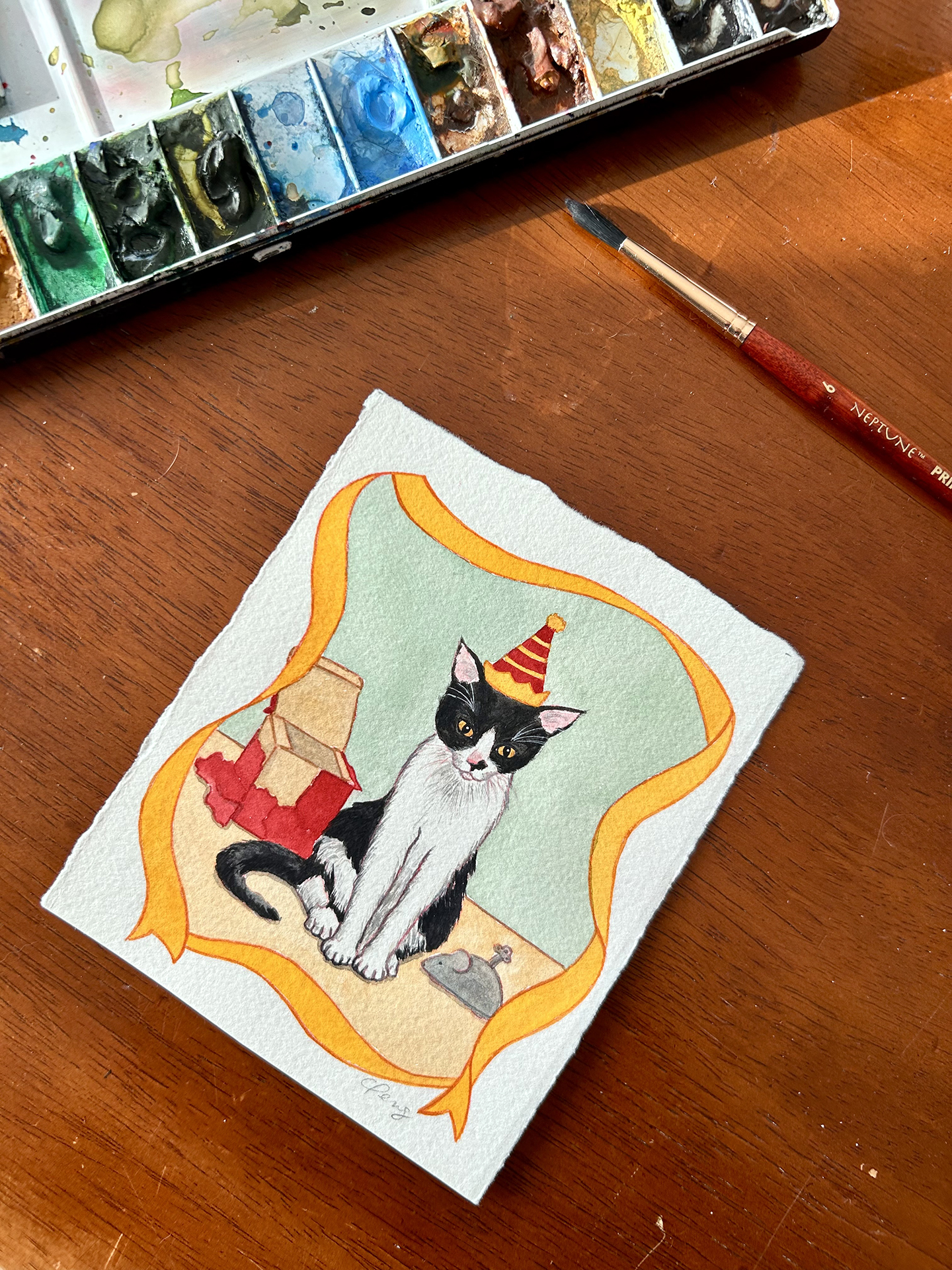 Sourpuss Birthday Suki Original Watercolour Painting