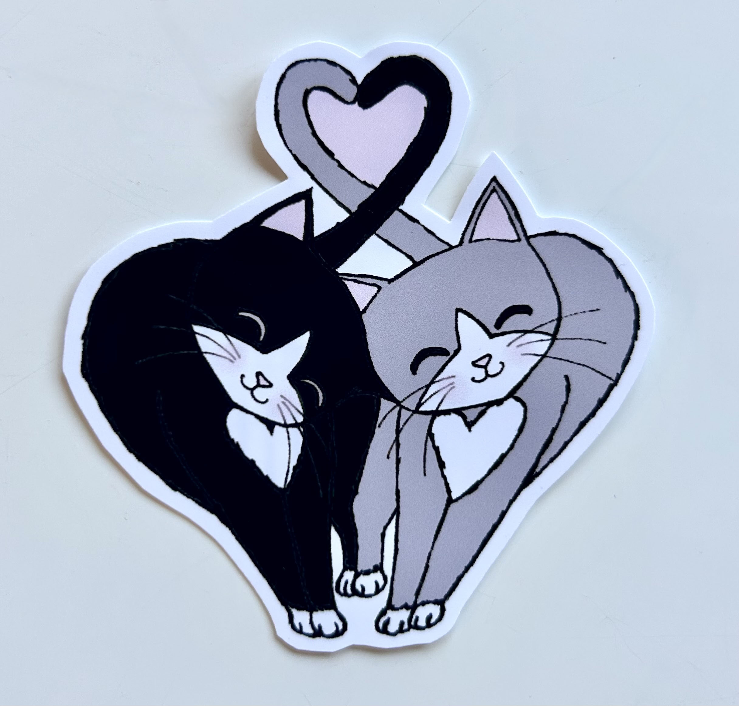 Headbutting Kitties Vinyl Sticker Set