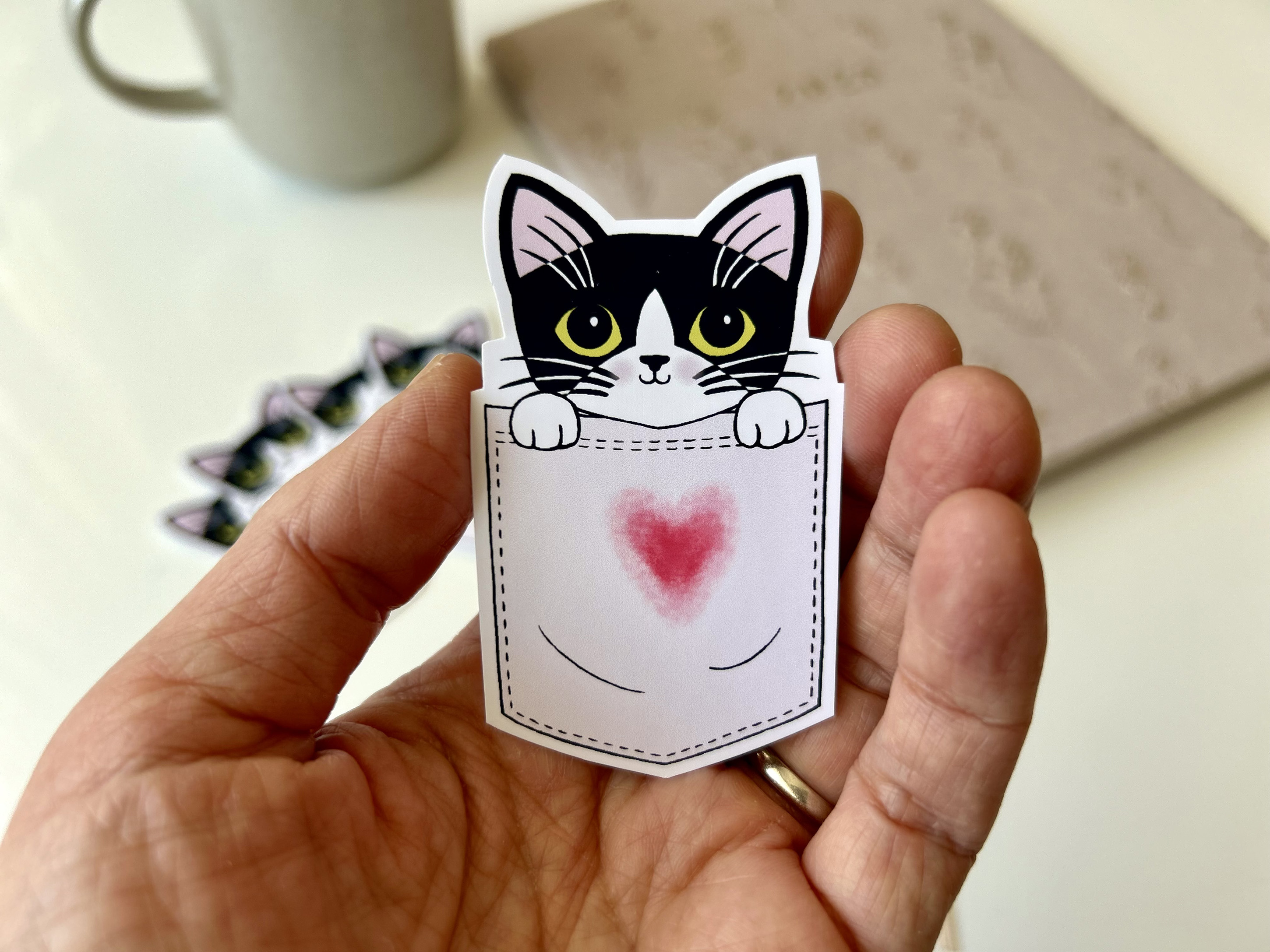 Pocket Kitty Vinyl Sticker