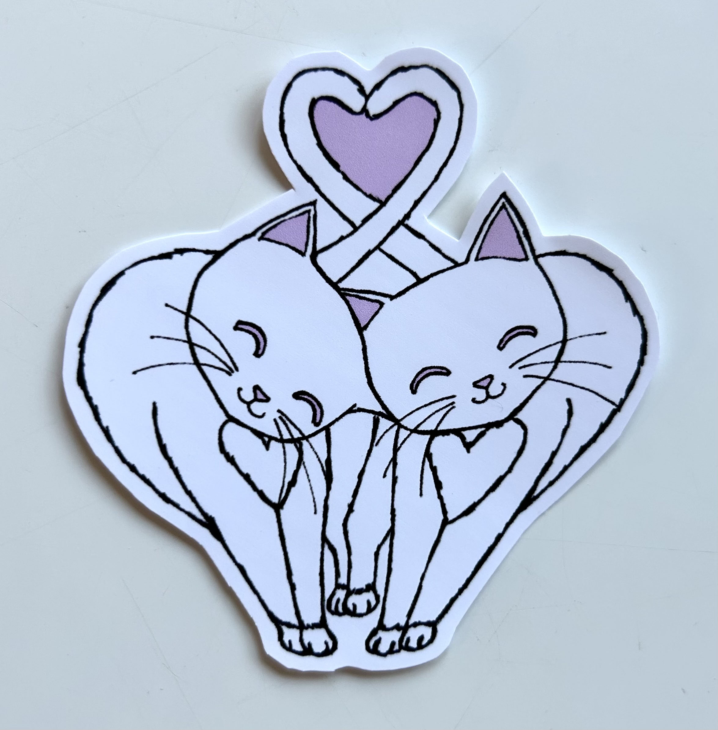 Headbutting Kitties Vinyl Sticker Set