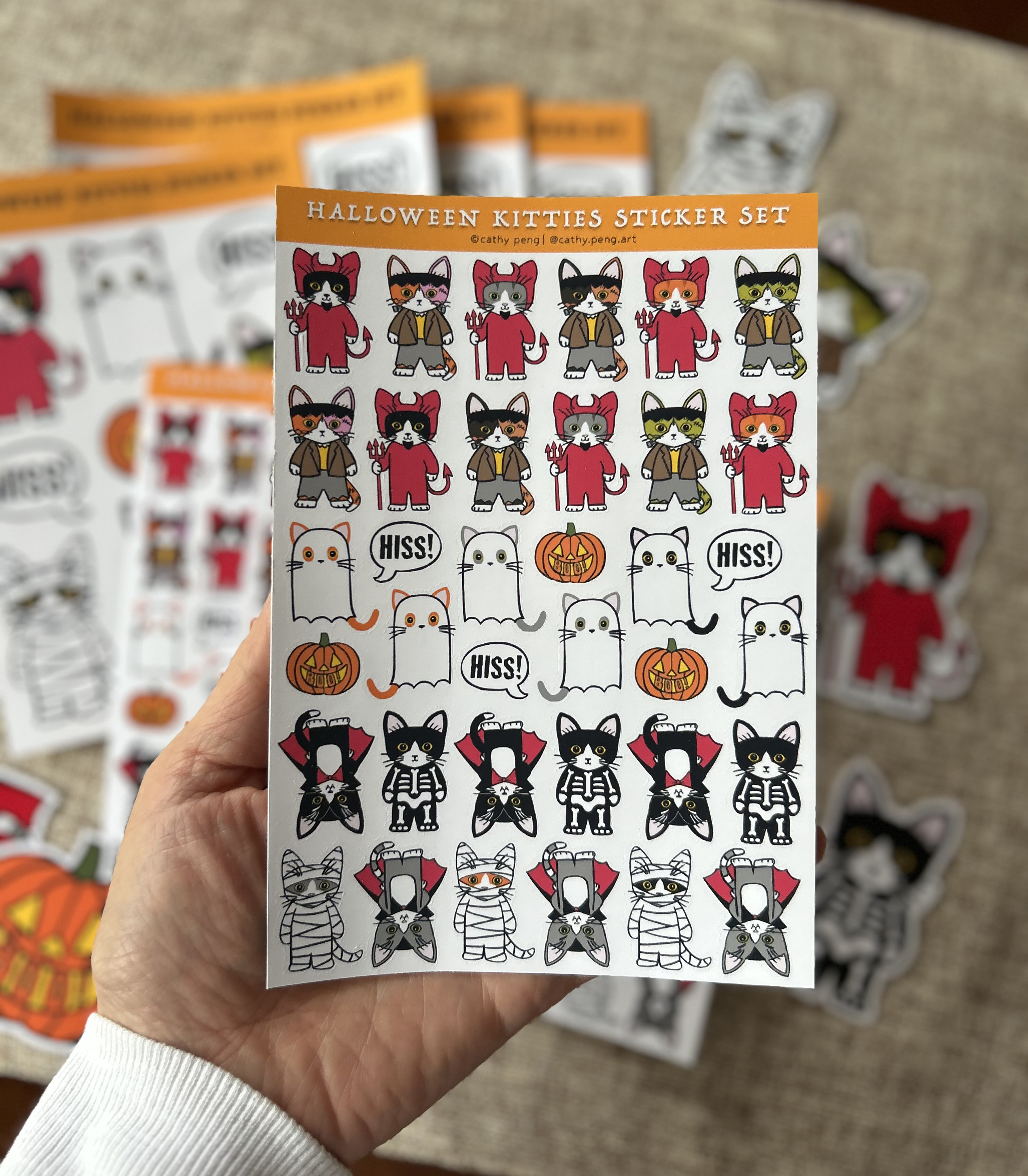 Halloween Mini Kitties Sticker Sheet