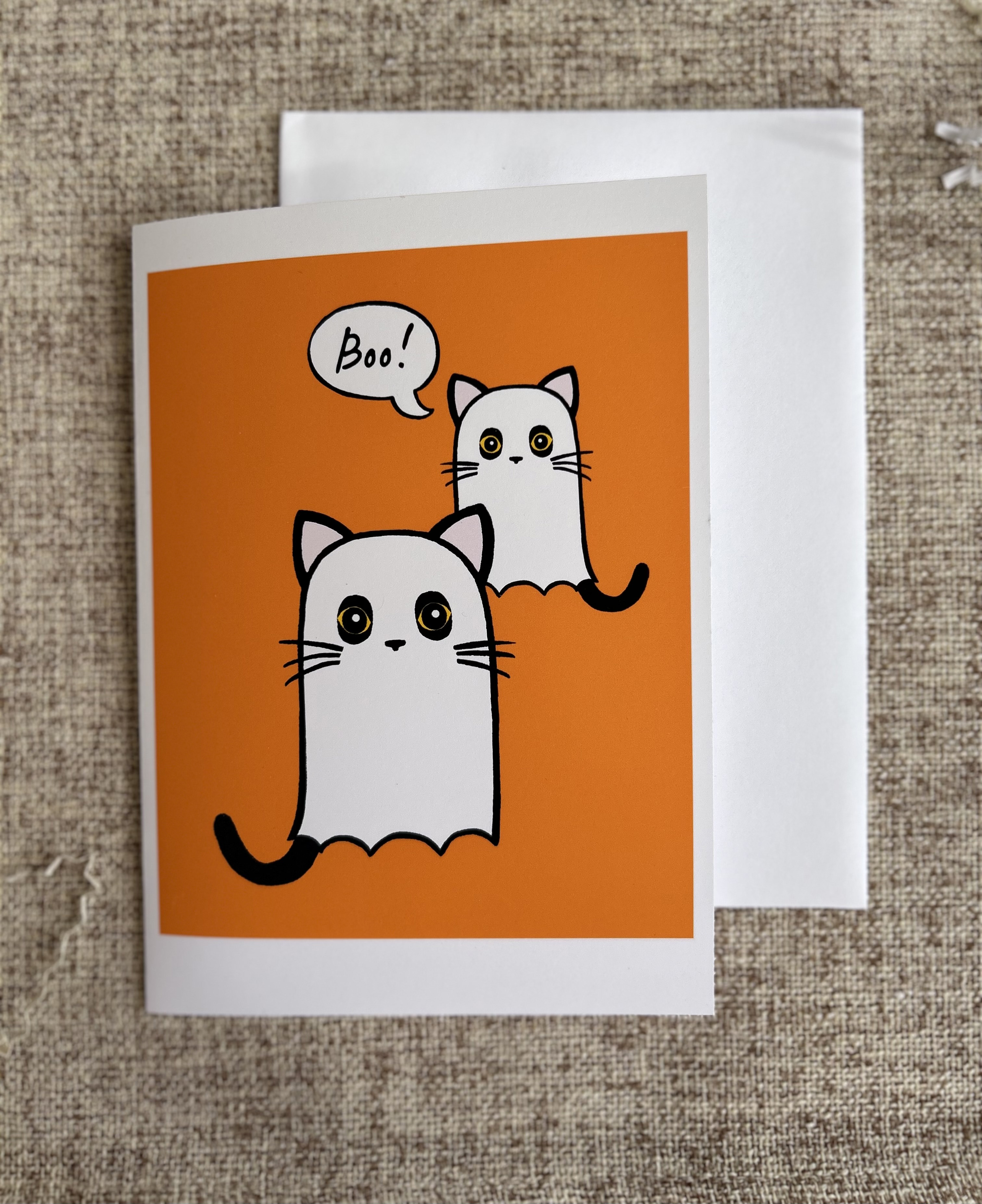 Ghost Kitty Boo | Halloween Greeting Card